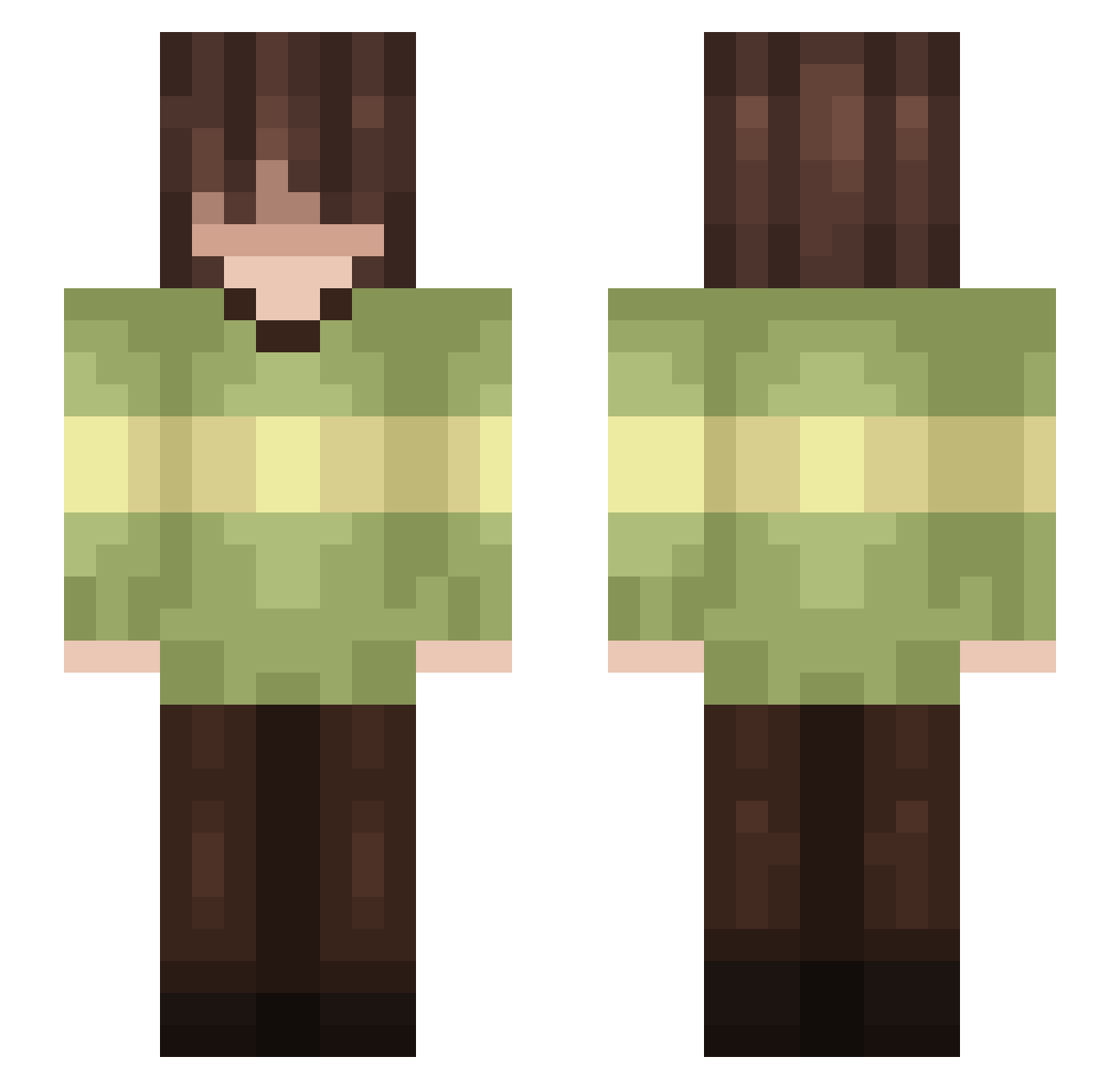 AlexGamesYT Minecraft skin, front and back view