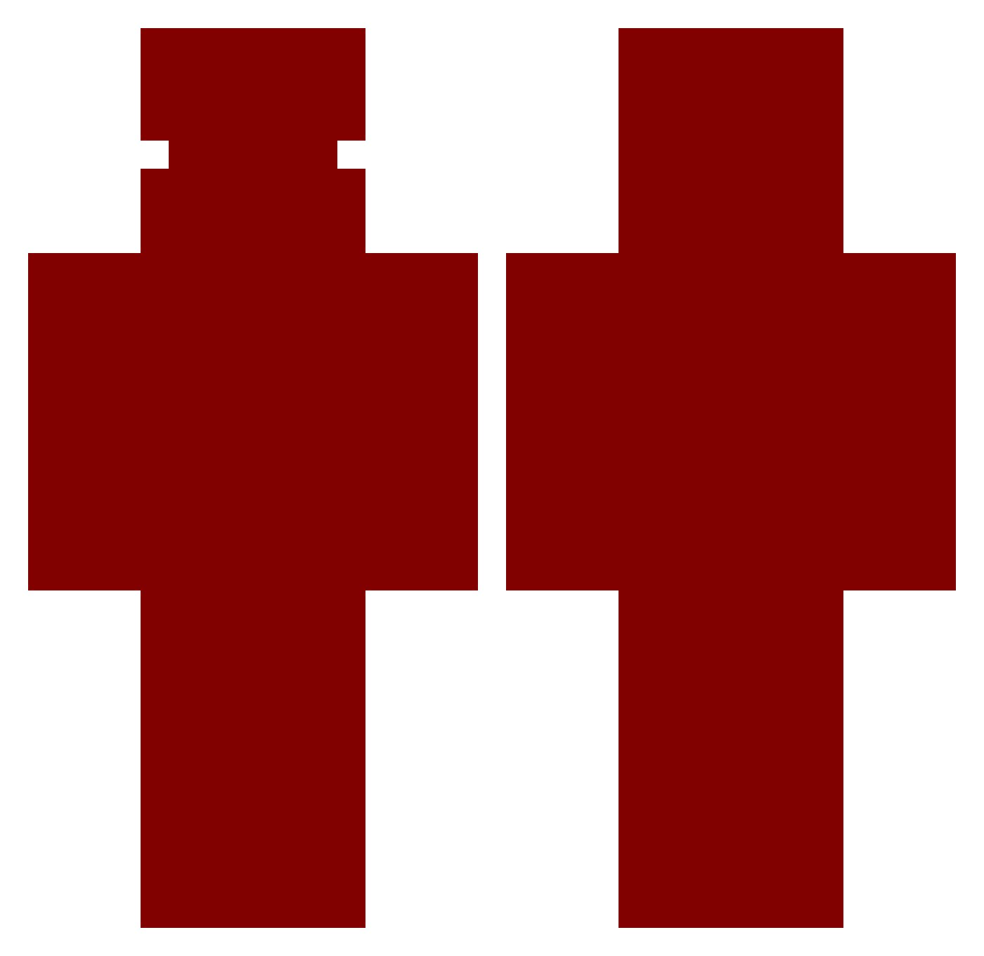 xSideClick Minecraft skin, front and back view