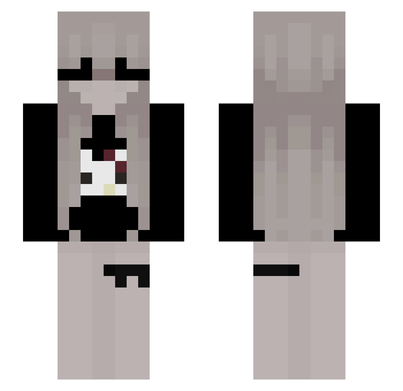 stvrs Minecraft skin, front and back view