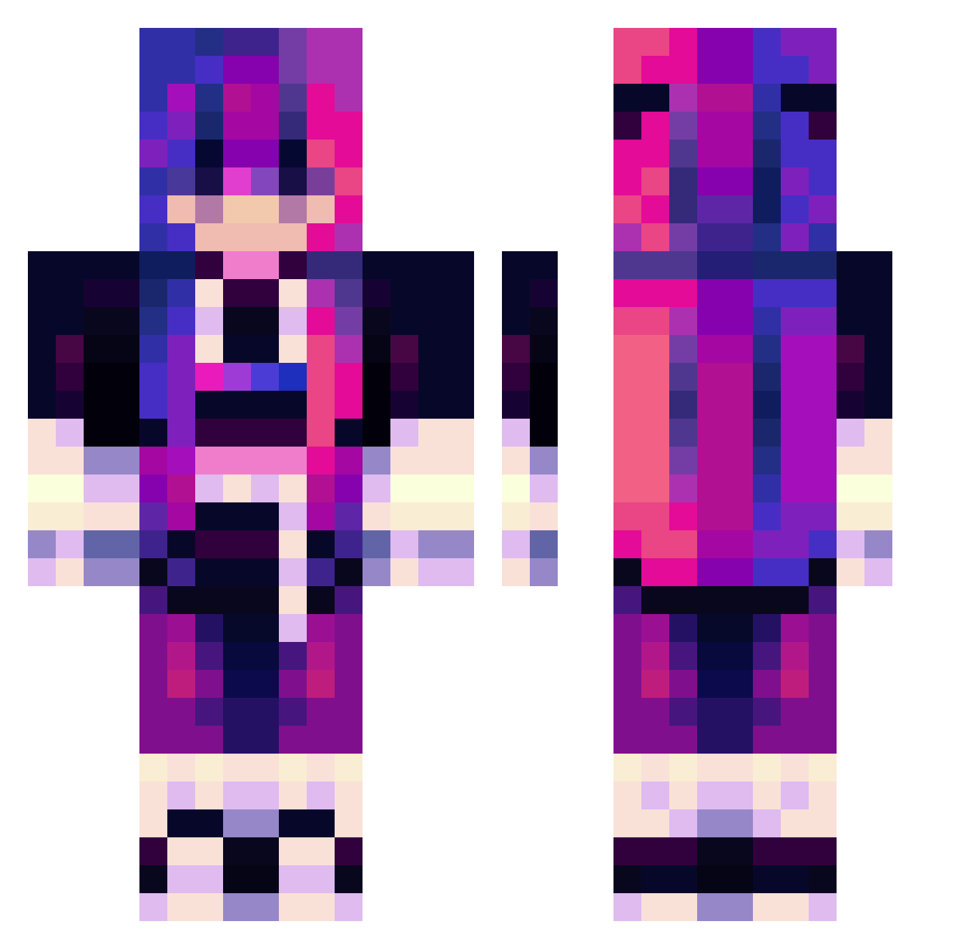 Redstonesimi Minecraft skin, front and back view