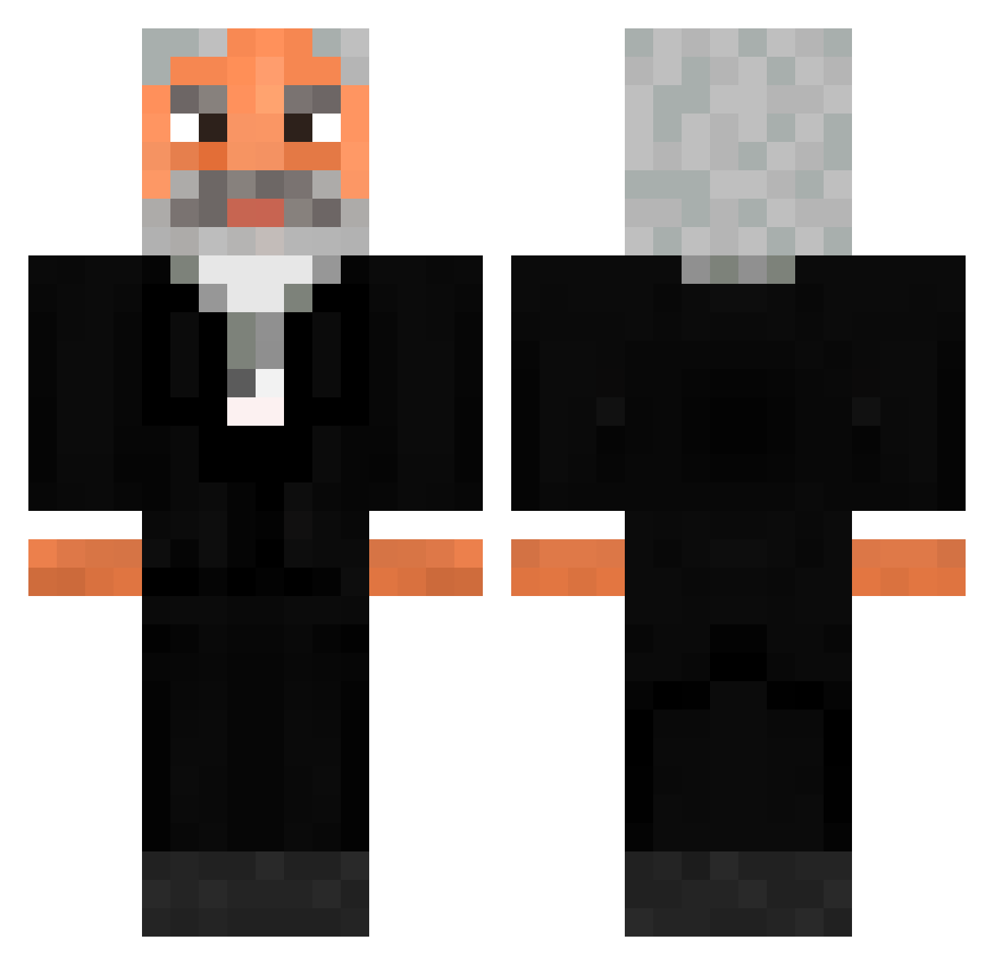 arceav Minecraft skin, front and back view