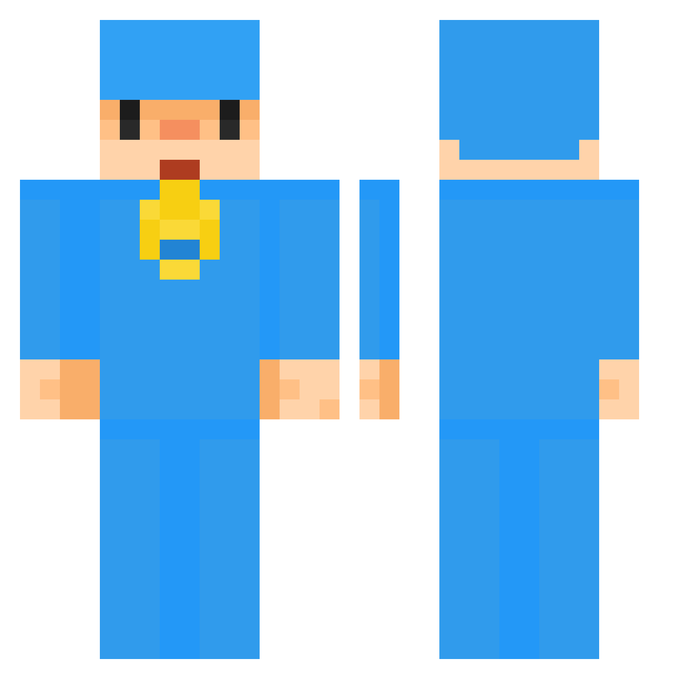 PuglieseDOC_ Minecraft skin, front and back view