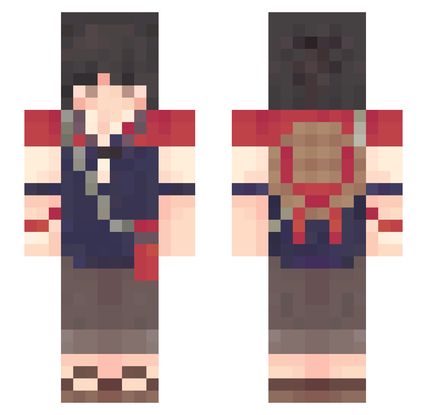 finntootsalot Minecraft skin, front and back view