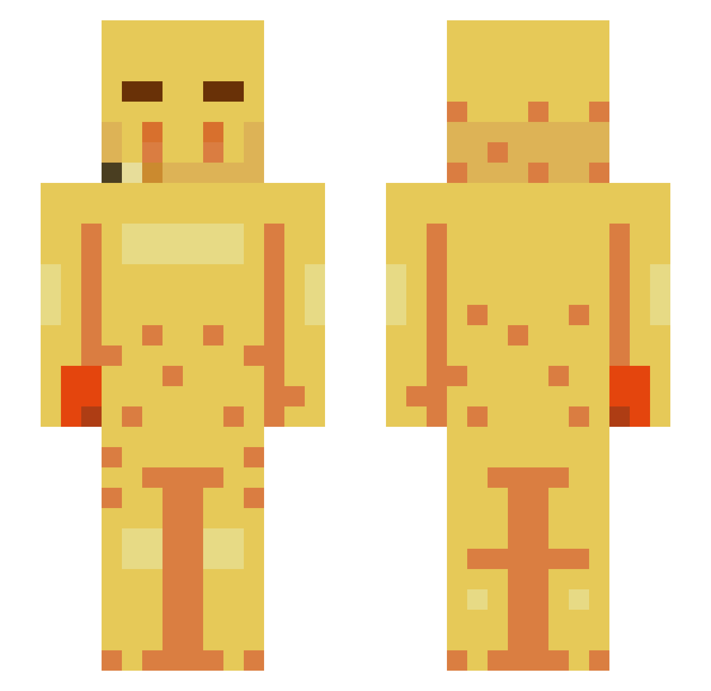 0023 Minecraft skin, front and back view