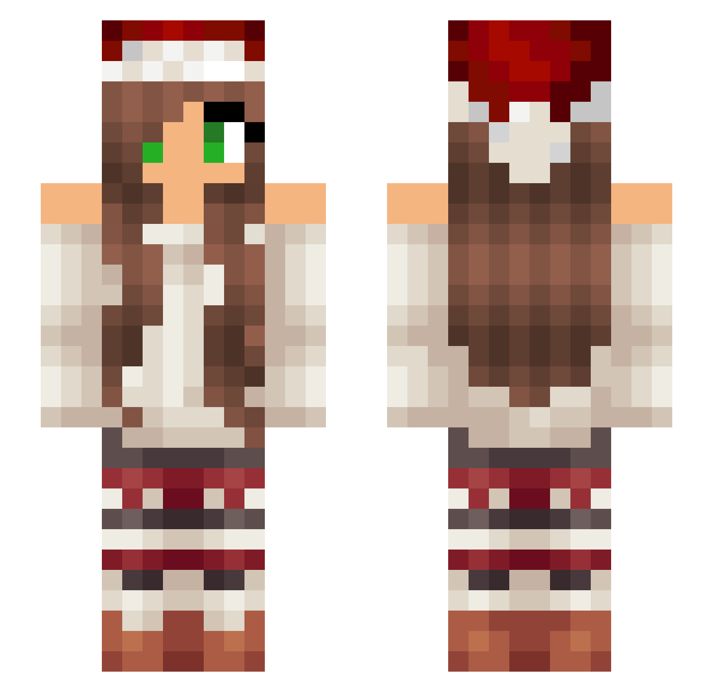 Tobias2000 Minecraft skin, front and back view