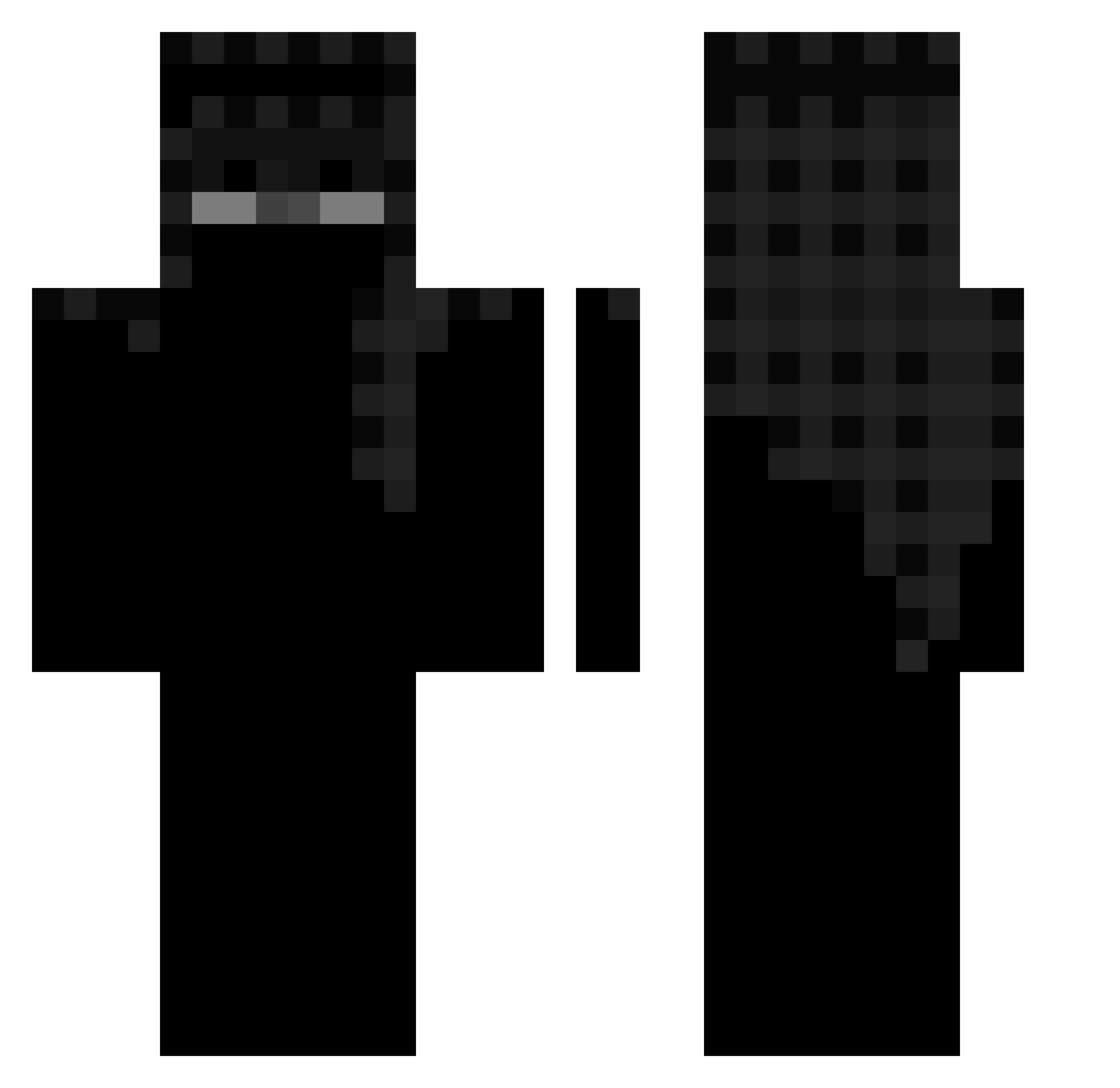 fxnzz Minecraft skin, front and back view