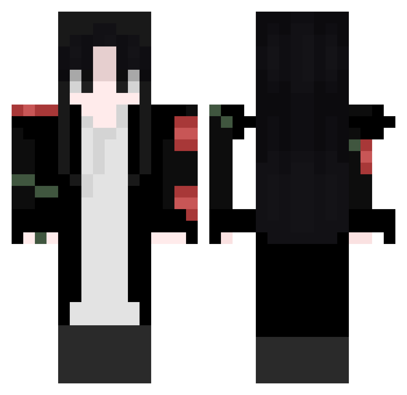 Jonaso450 Minecraft skin, front and back view