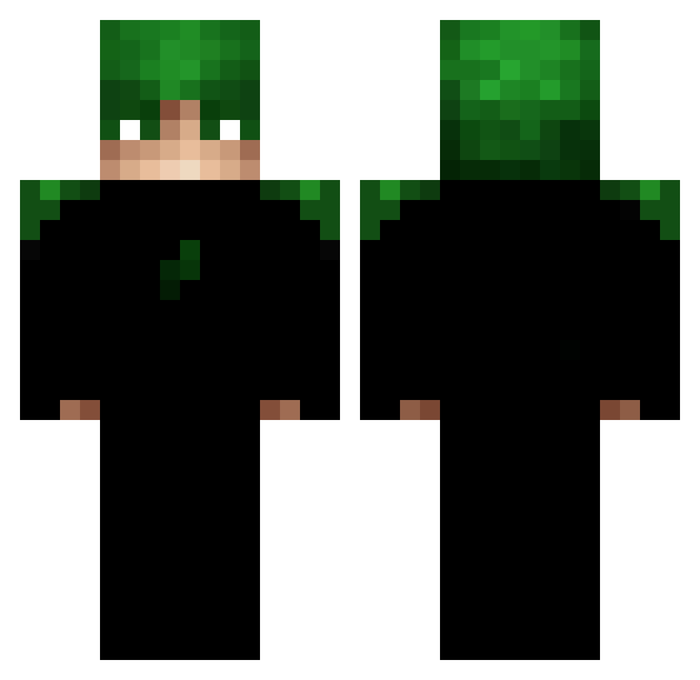 Zevin Minecraft skin, front and back view