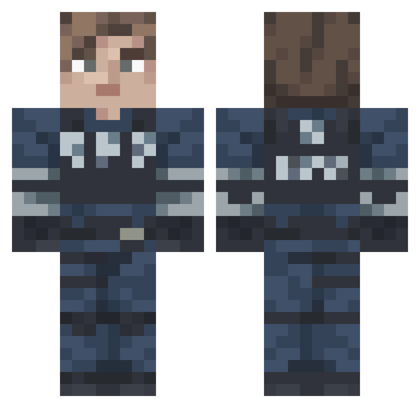 DevcoolFire Minecraft skin, front and back view