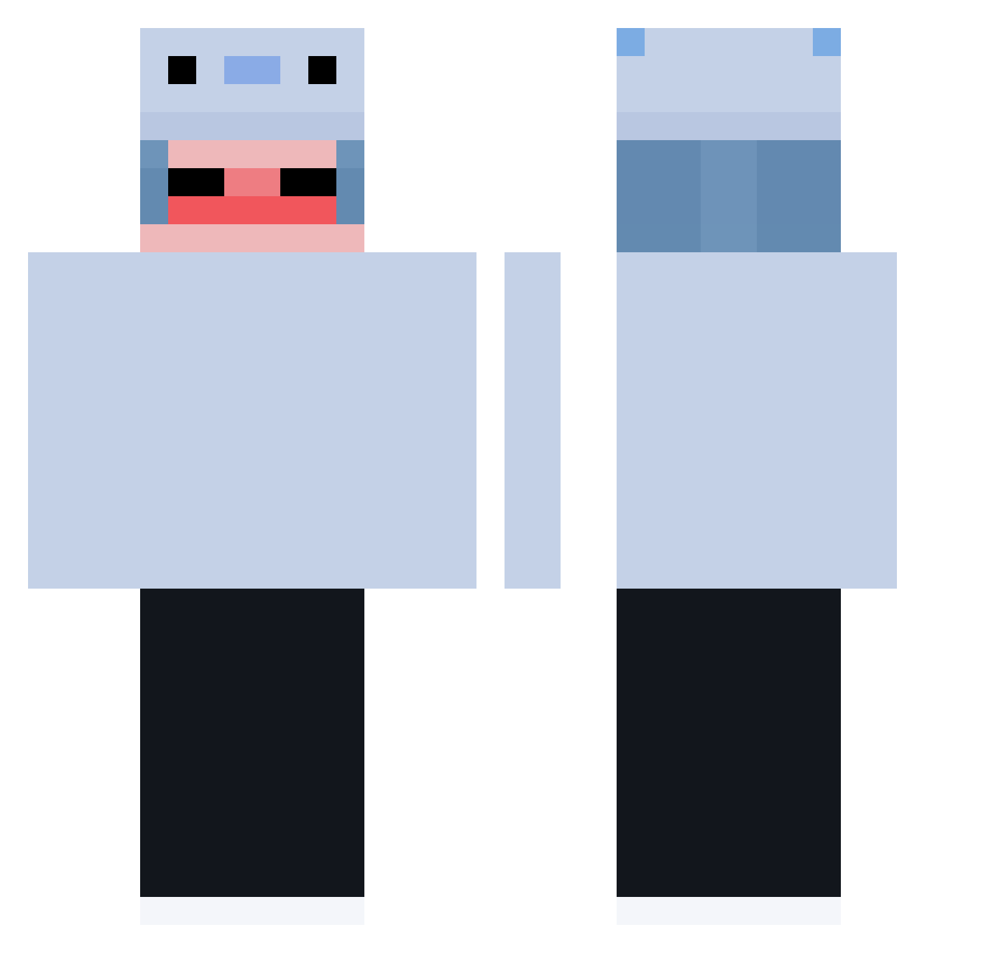 Xenisademon Minecraft skin, front and back view