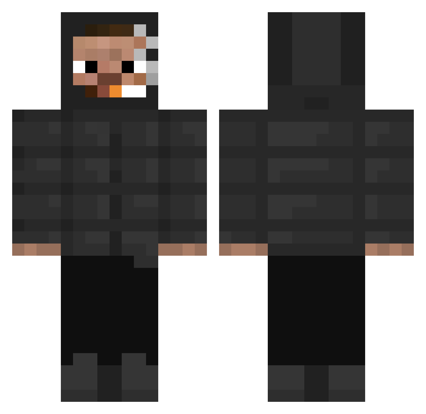 scobuz Minecraft skin, front and back view