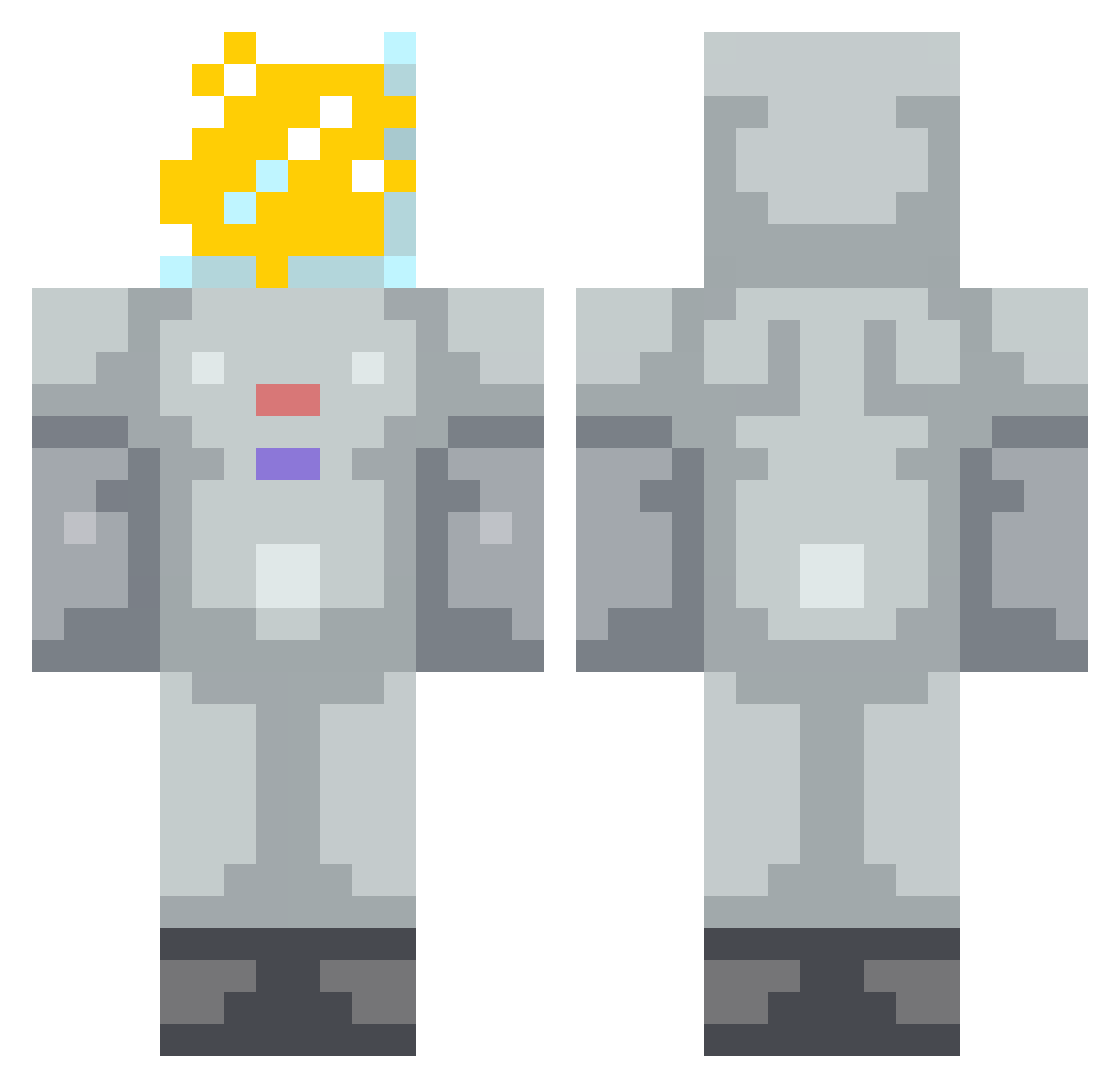 Atseek Minecraft skin, front and back view