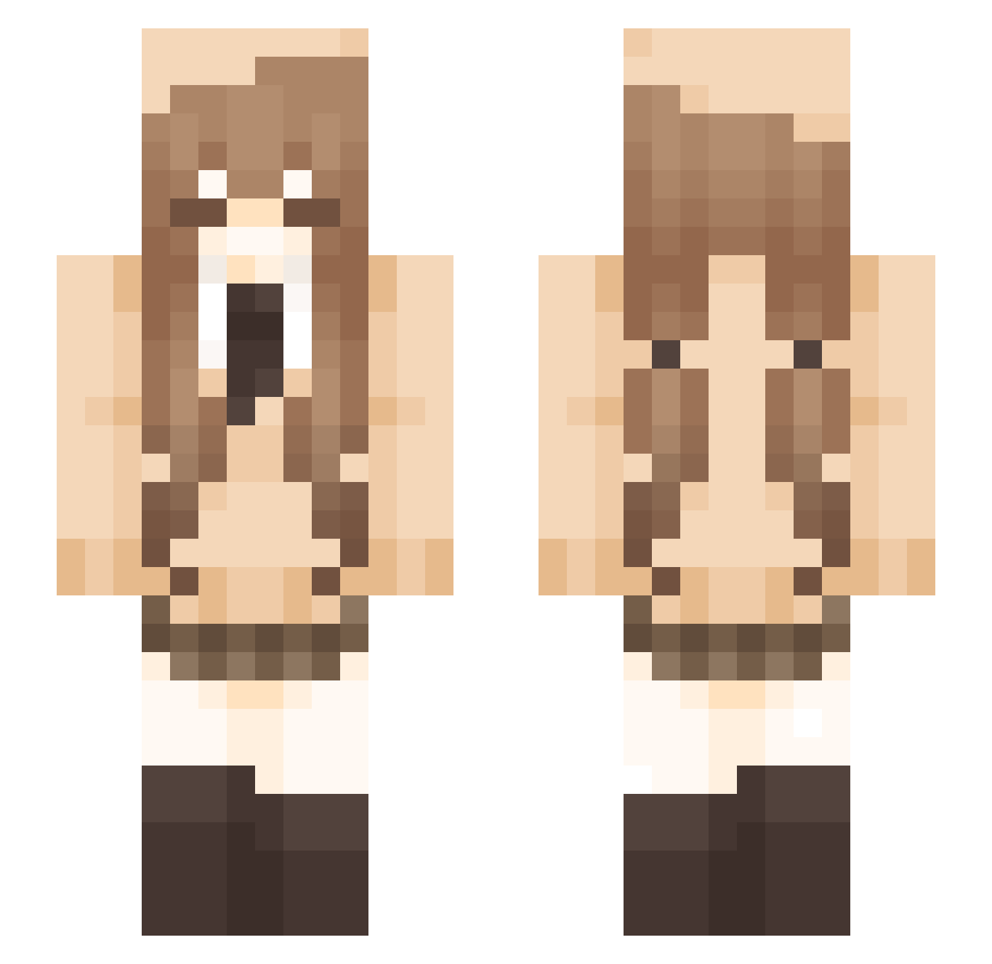 bouwou Minecraft skin, front and back view