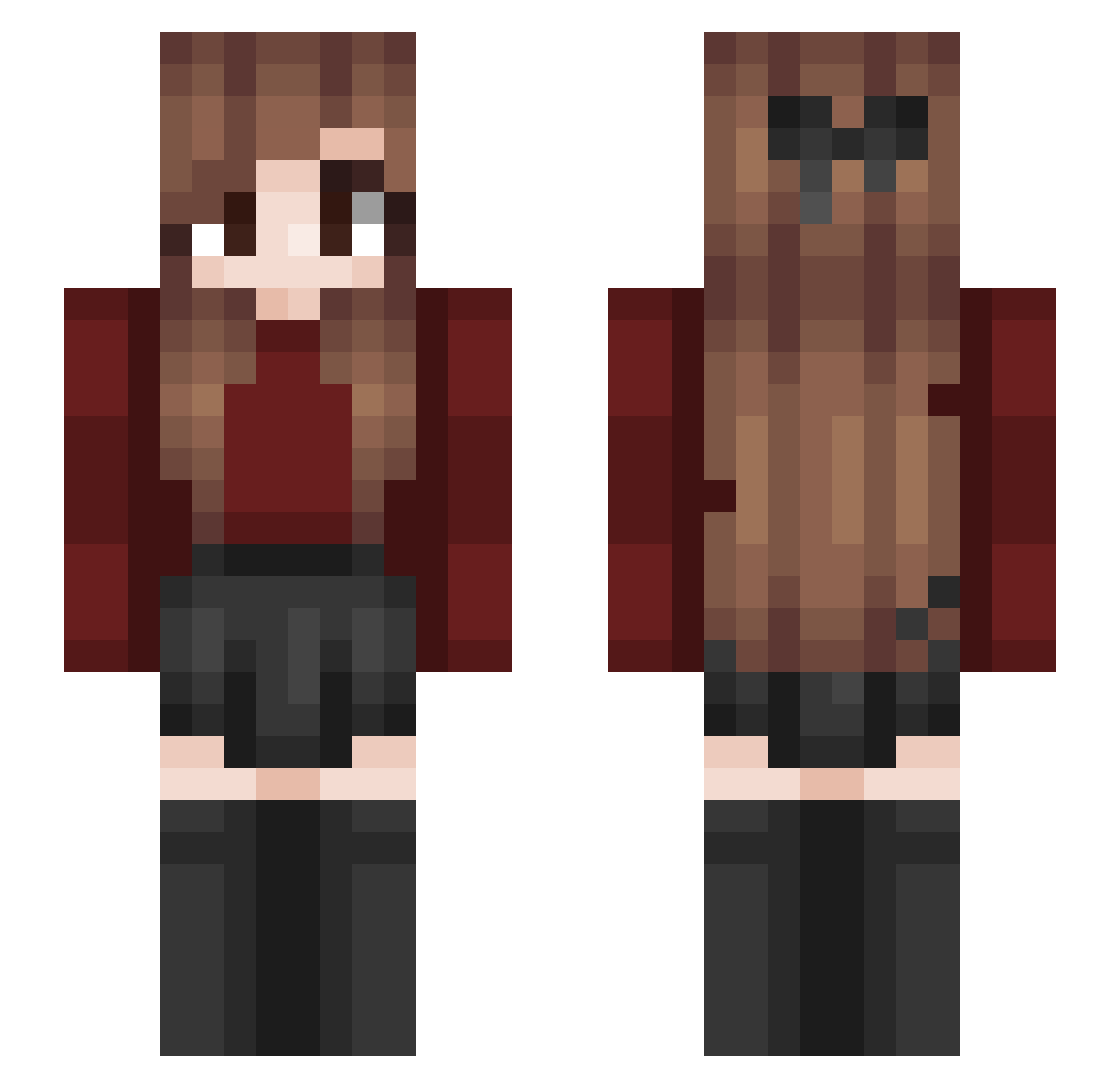 prgcat Minecraft skin, front and back view