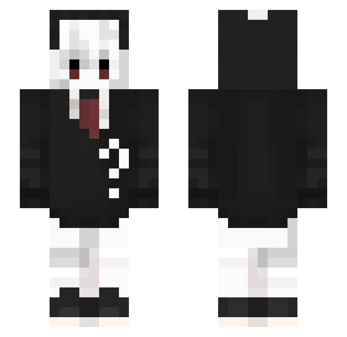 qvkei Minecraft skin, front and back view