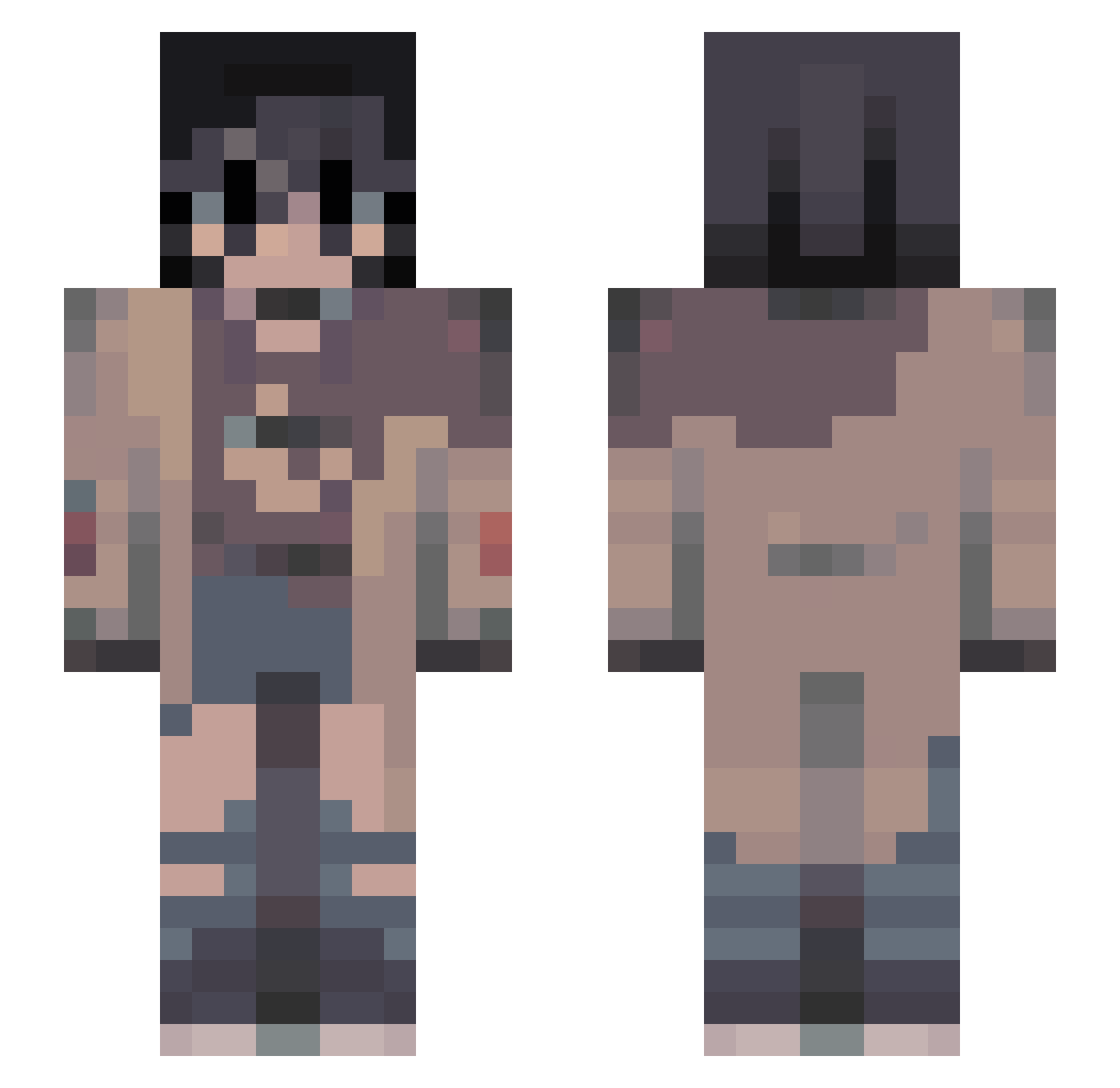 Hubert108 Minecraft skin, front and back view