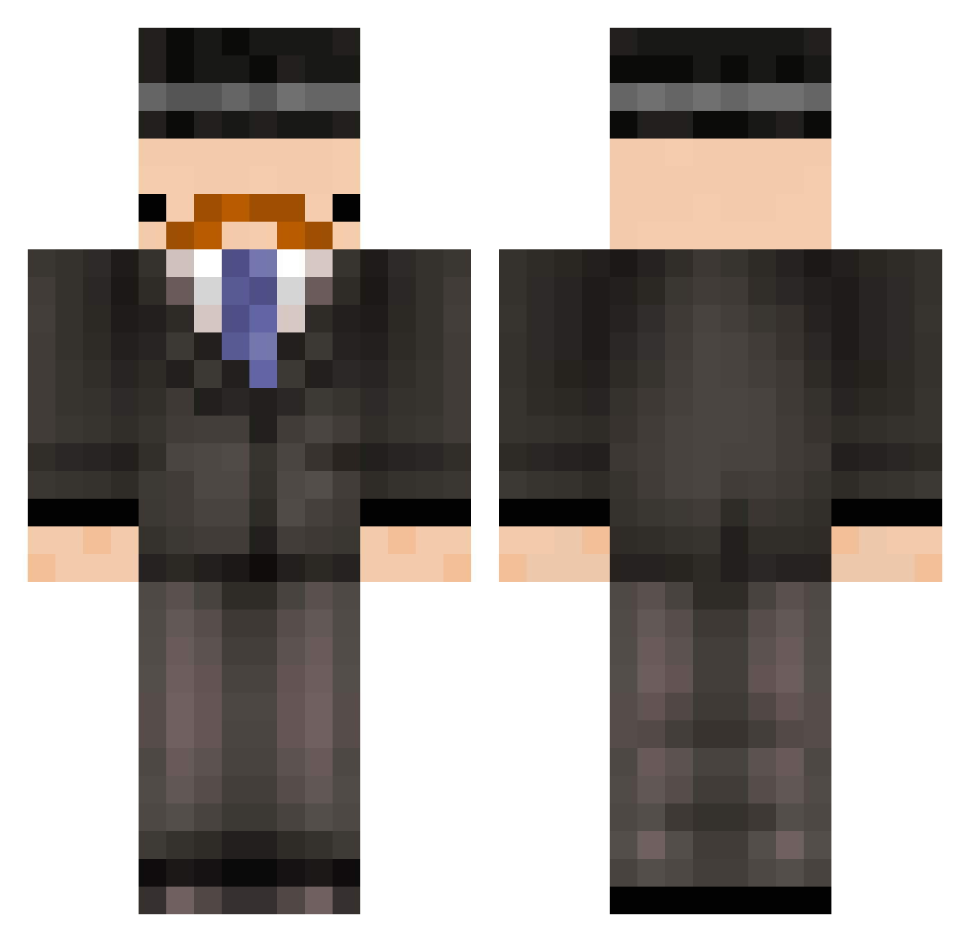 Thromboid Minecraft skin, front and back view