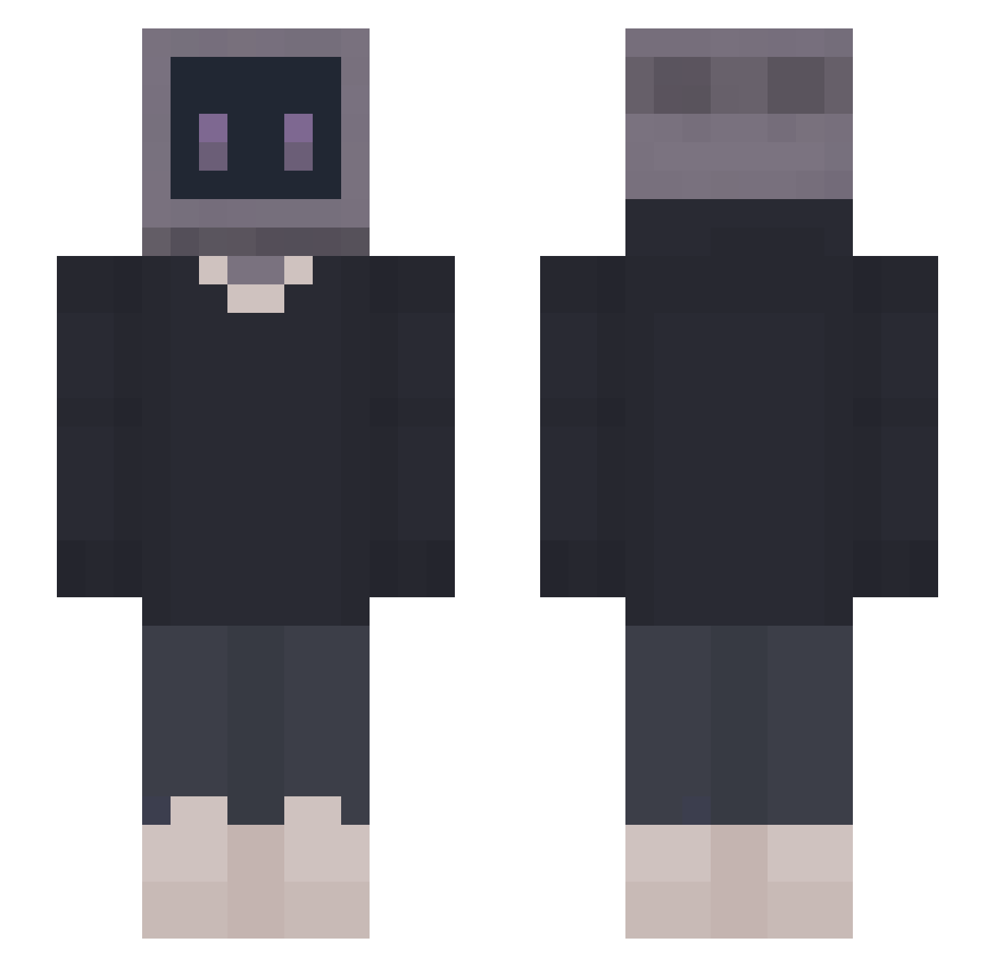 Len Minecraft skin, front and back view