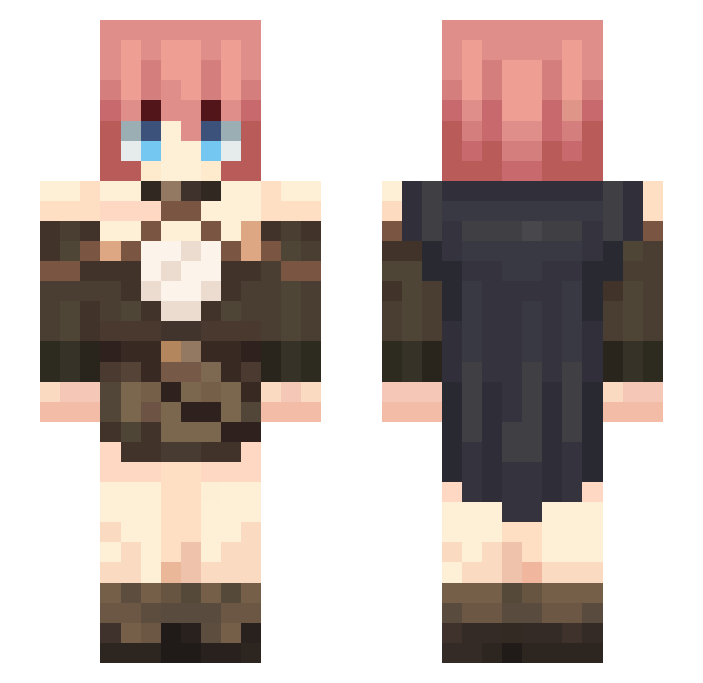 Dantealee Minecraft skin, front and back view
