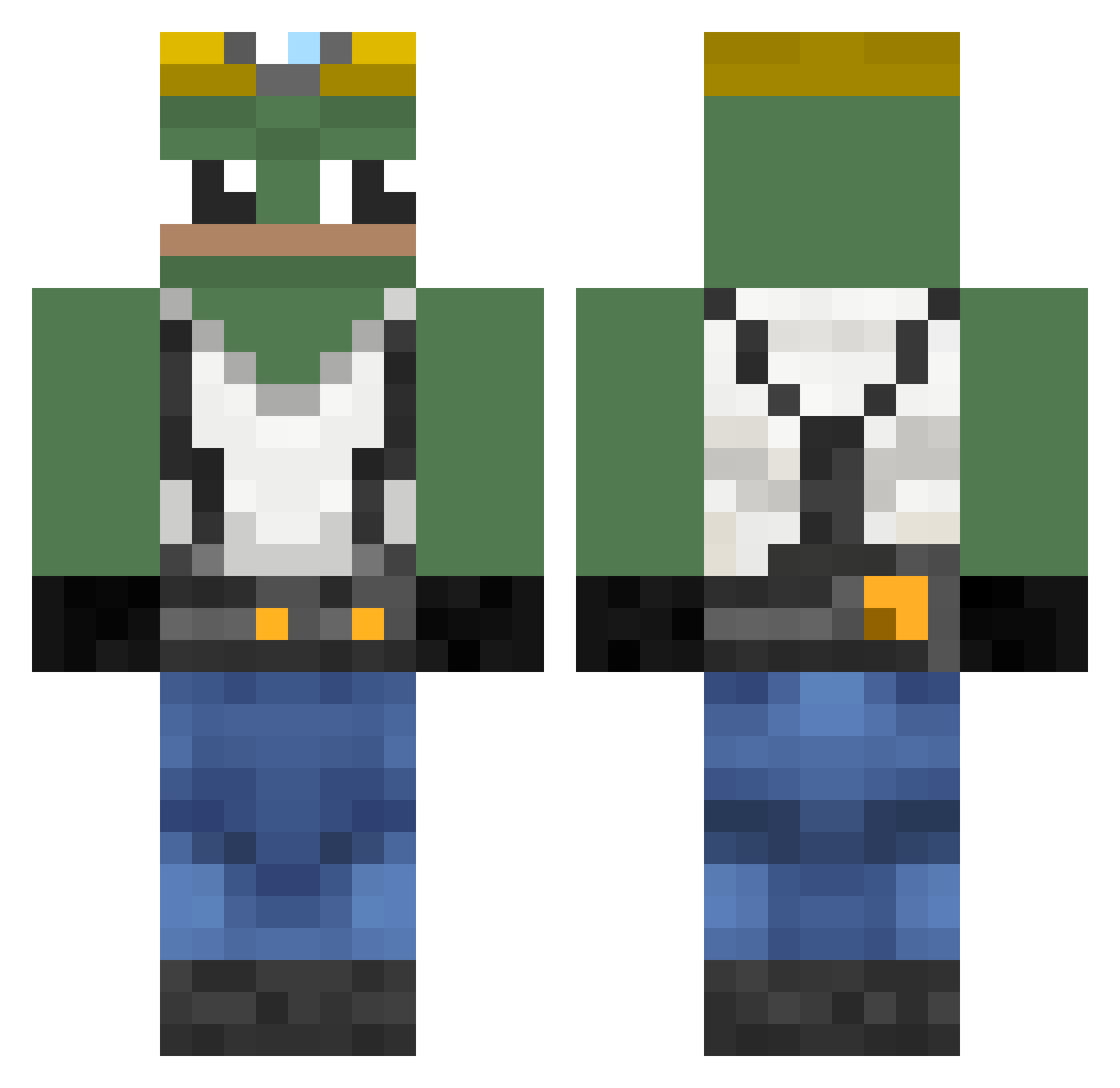 MrHiromant Minecraft skin, front and back view