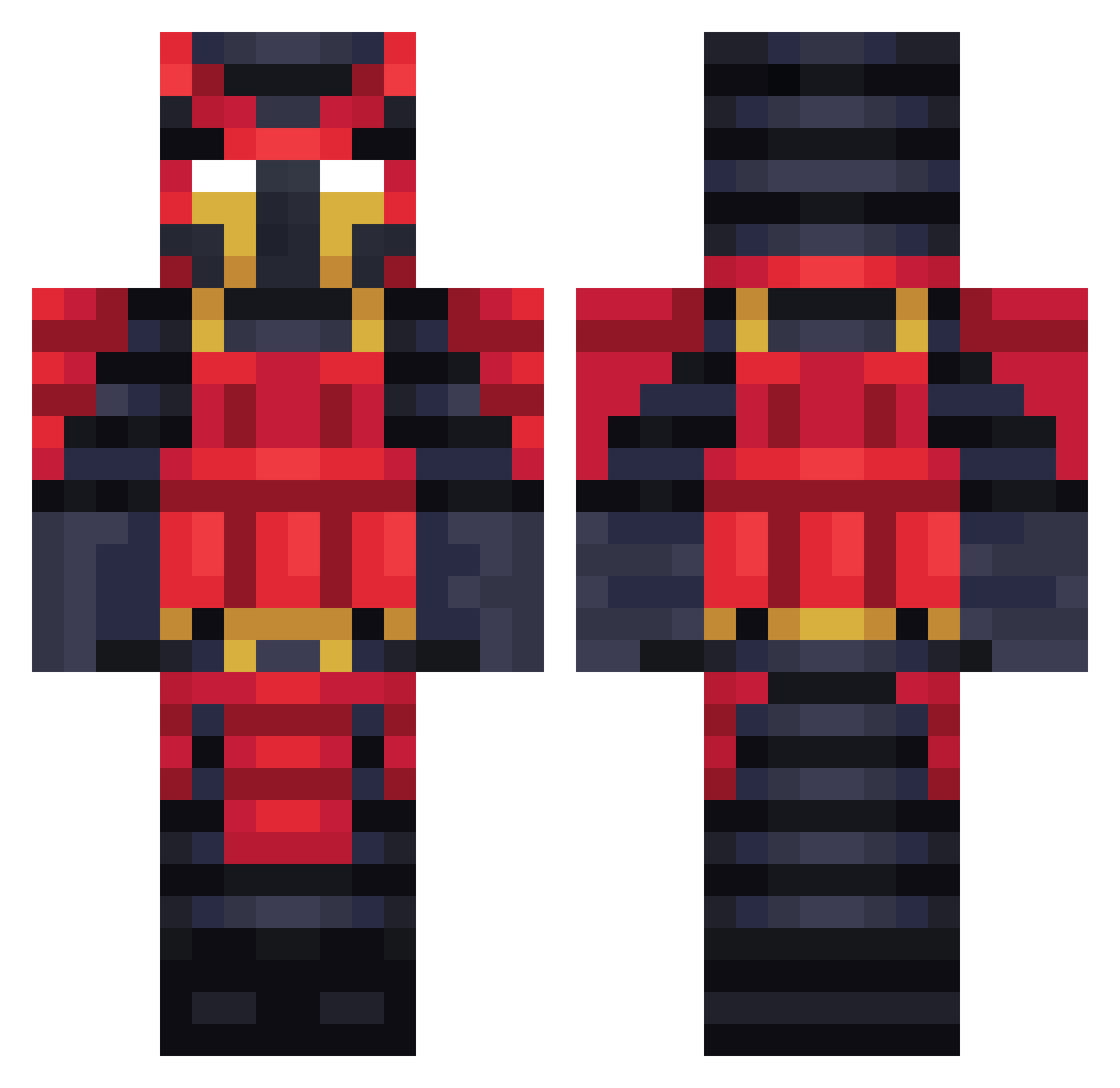 _xeus Minecraft skin, front and back view