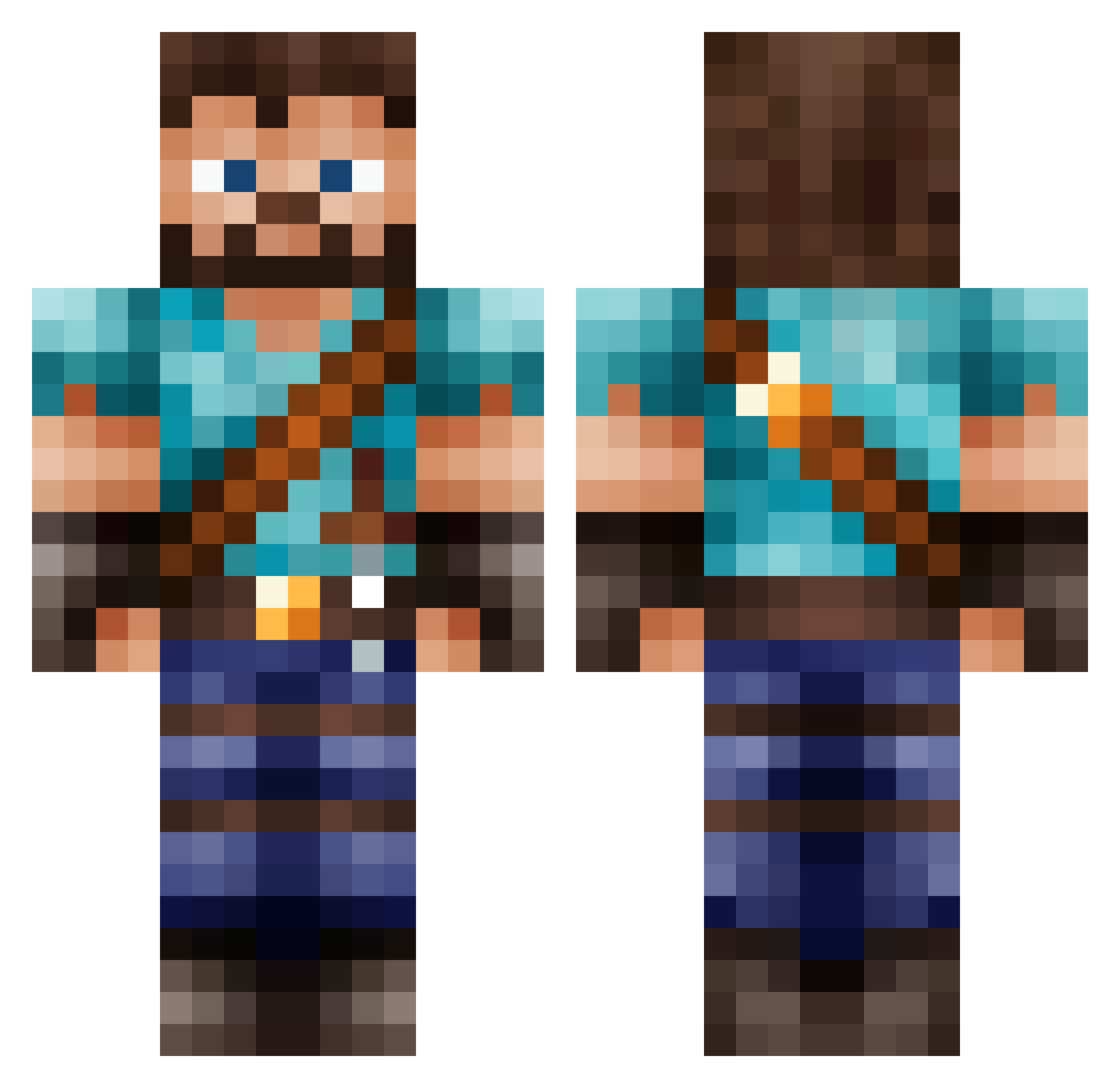 Galixism1 Minecraft skin, front and back view