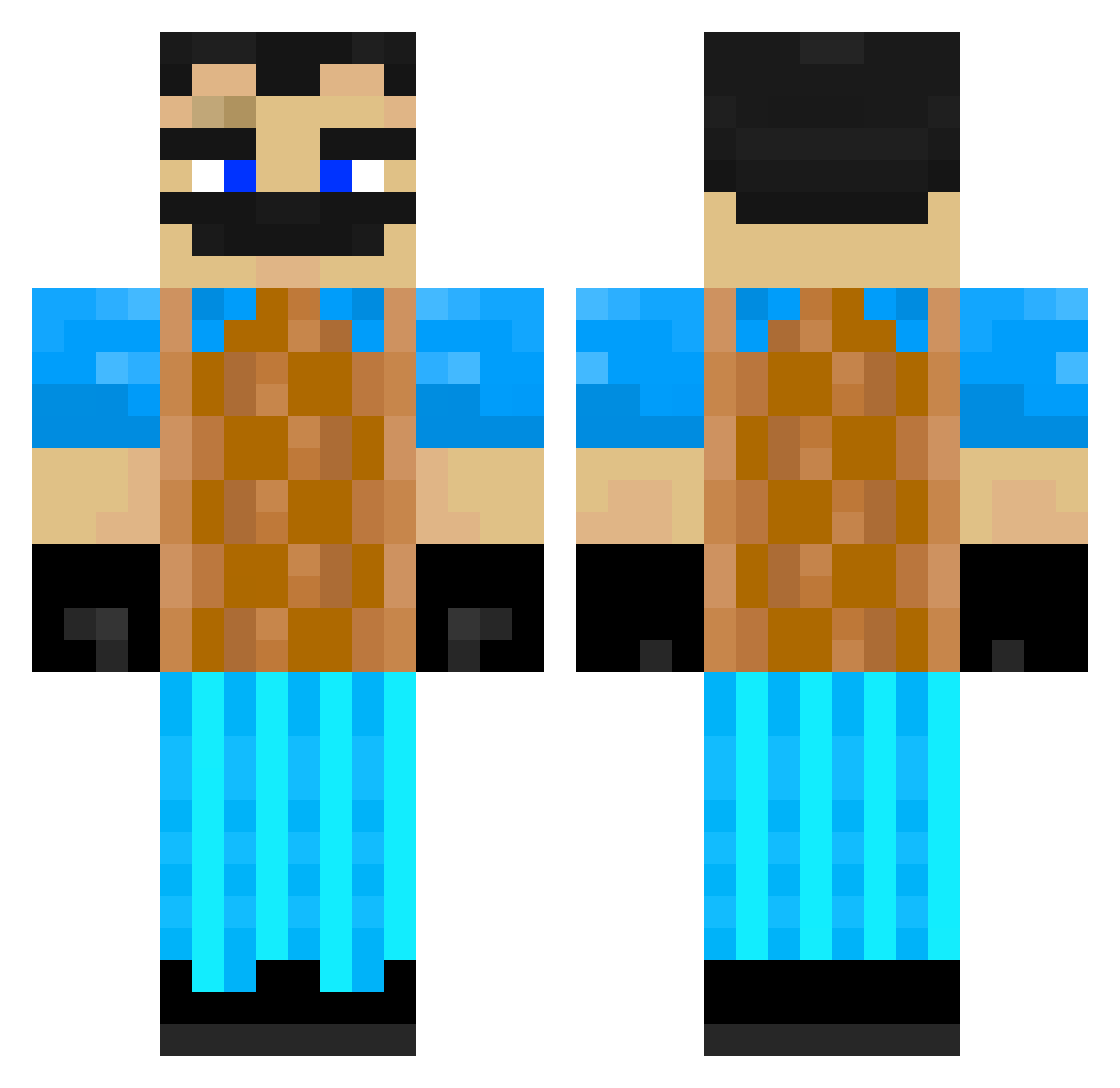 xKetoblu Minecraft skin, front and back view