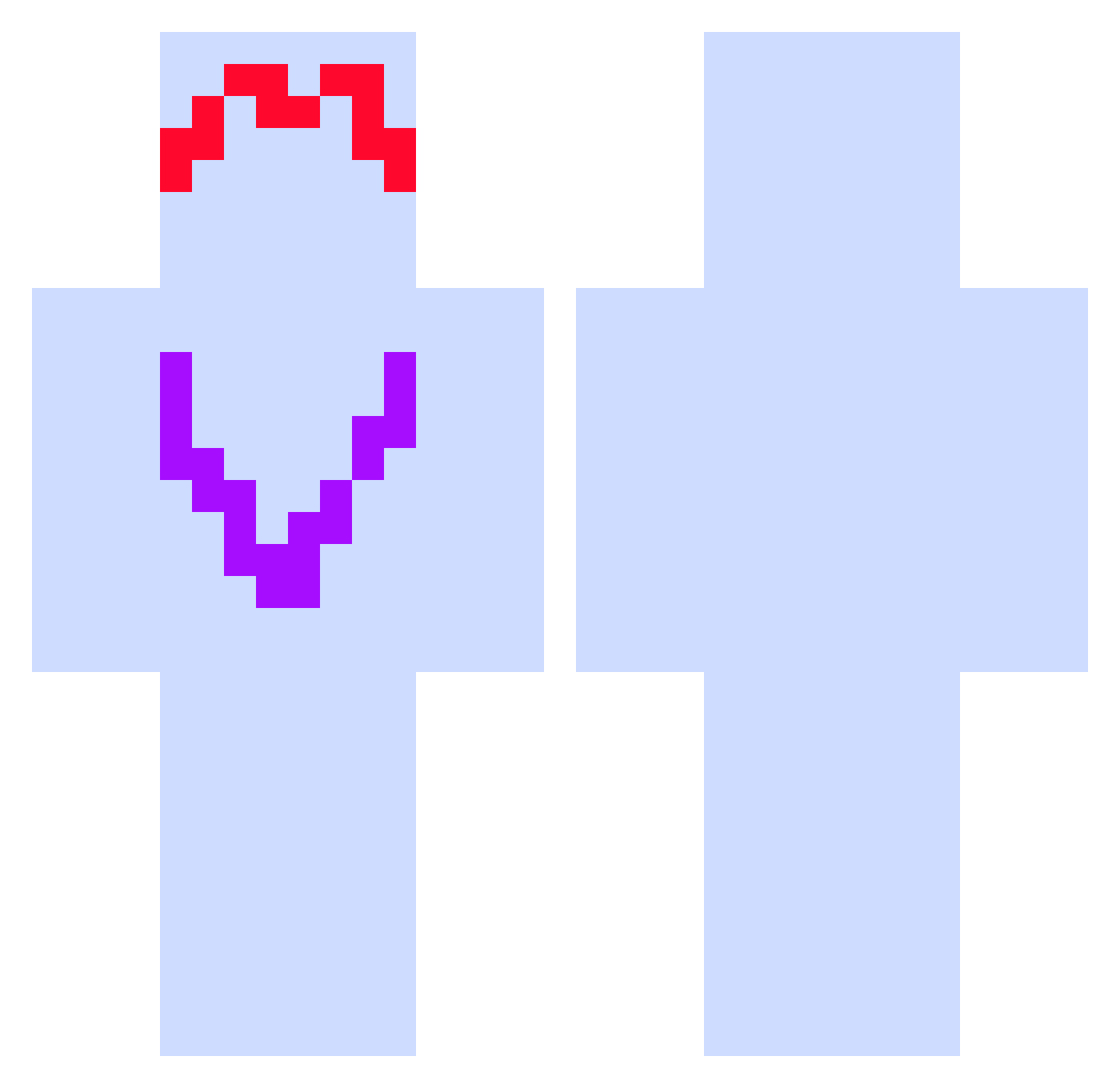 vbaster Minecraft skin, front and back view
