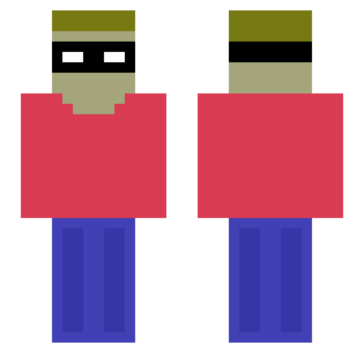 MrMan1427 Minecraft skin, front and back view