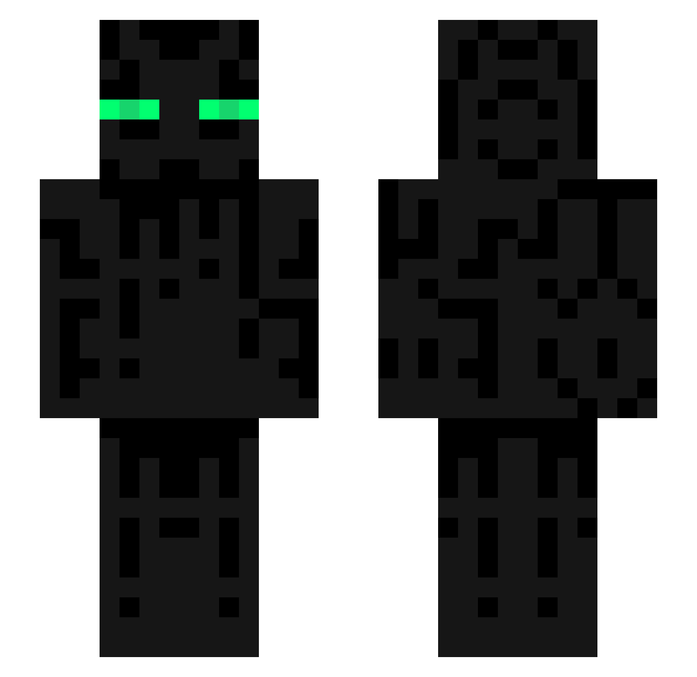 VLABLACKINGGG Minecraft skin, front and back view