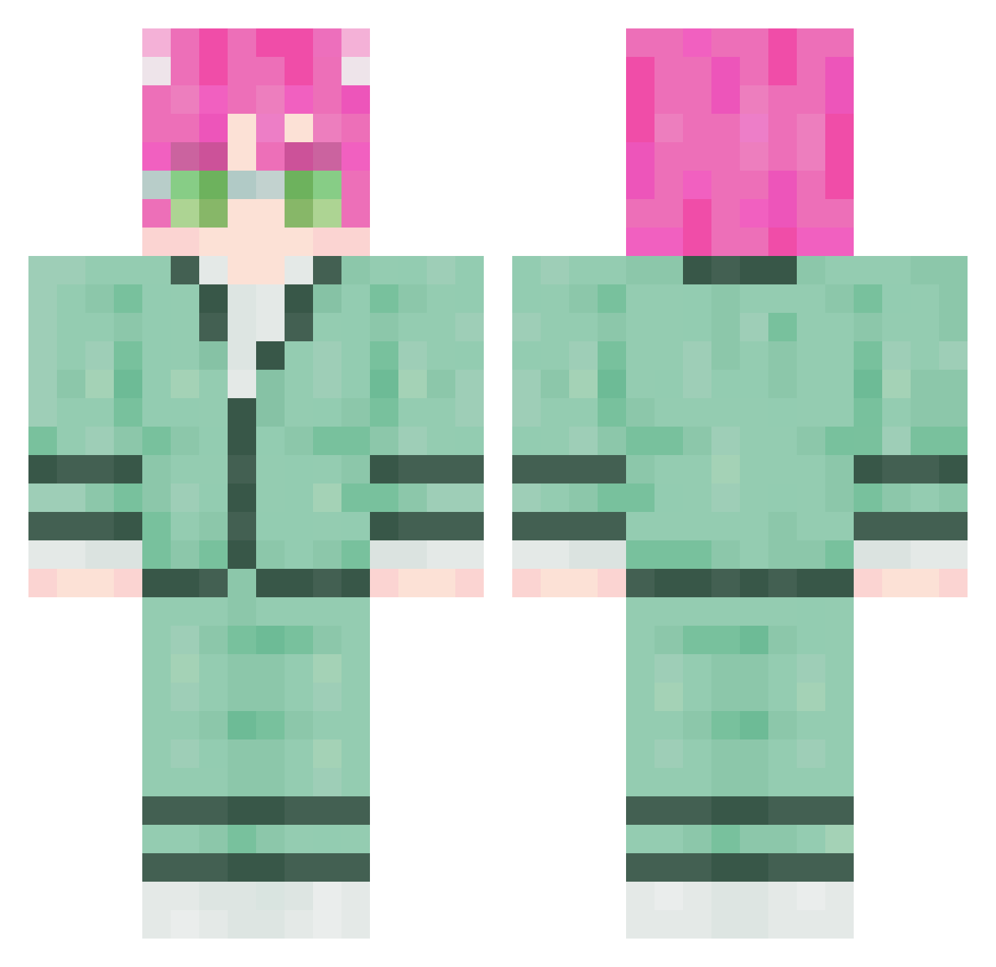 yumkat Minecraft skin, front and back view