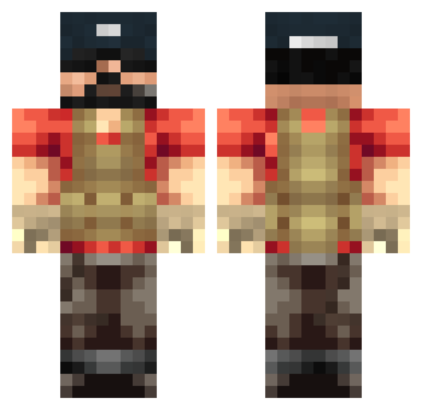 Earthree72 Minecraft skin, front and back view