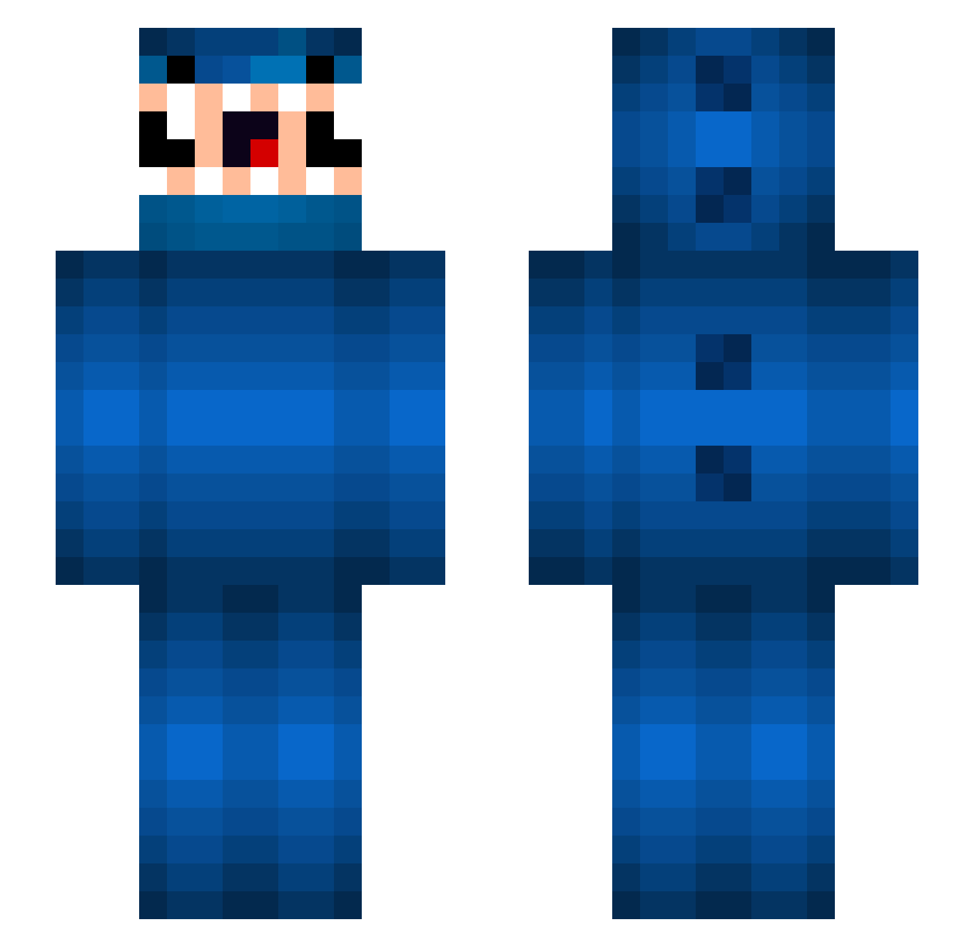 SUMO80 Minecraft skin, front and back view
