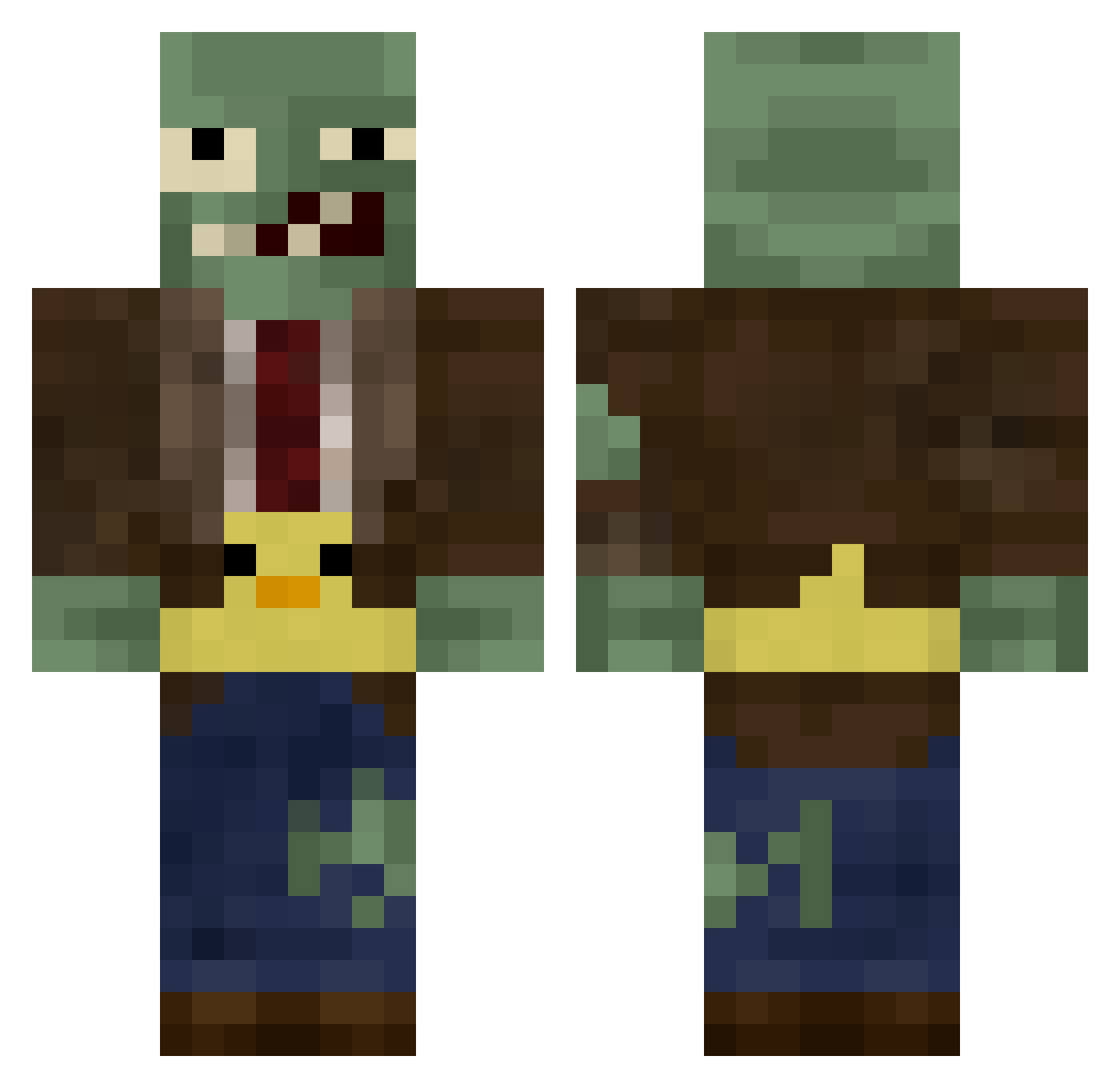 HateThis_7Times Minecraft skin, front and back view