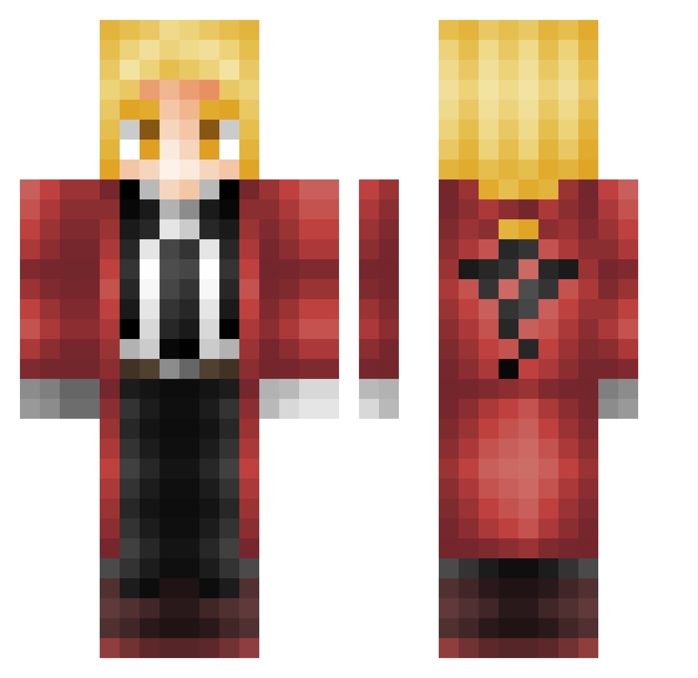 AxlKramr Minecraft skin, front and back view