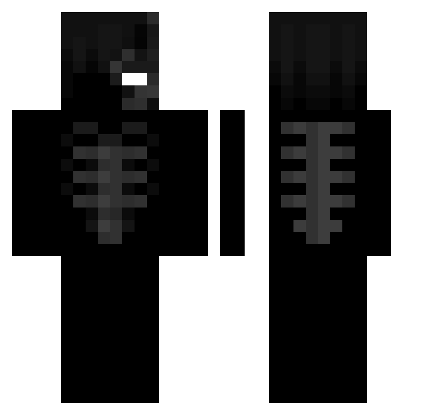 Acquyfreefire Minecraft skin, front and back view