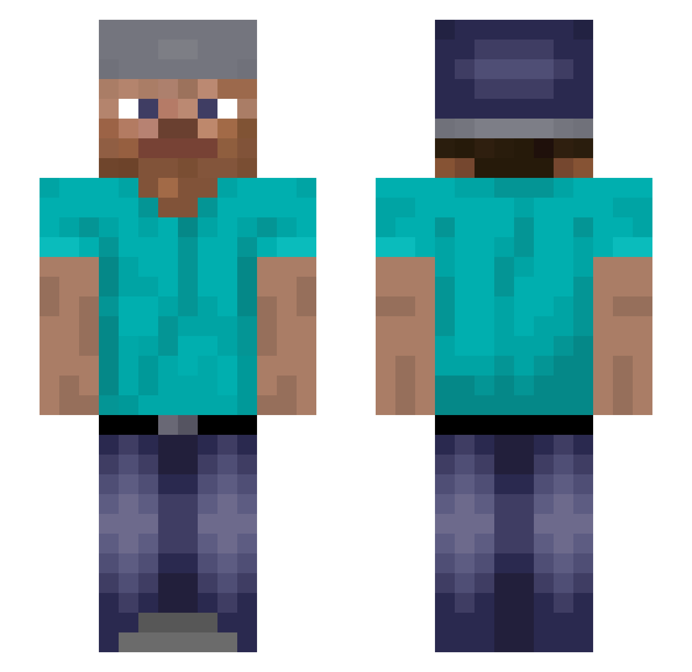 rset Minecraft skin, front and back view