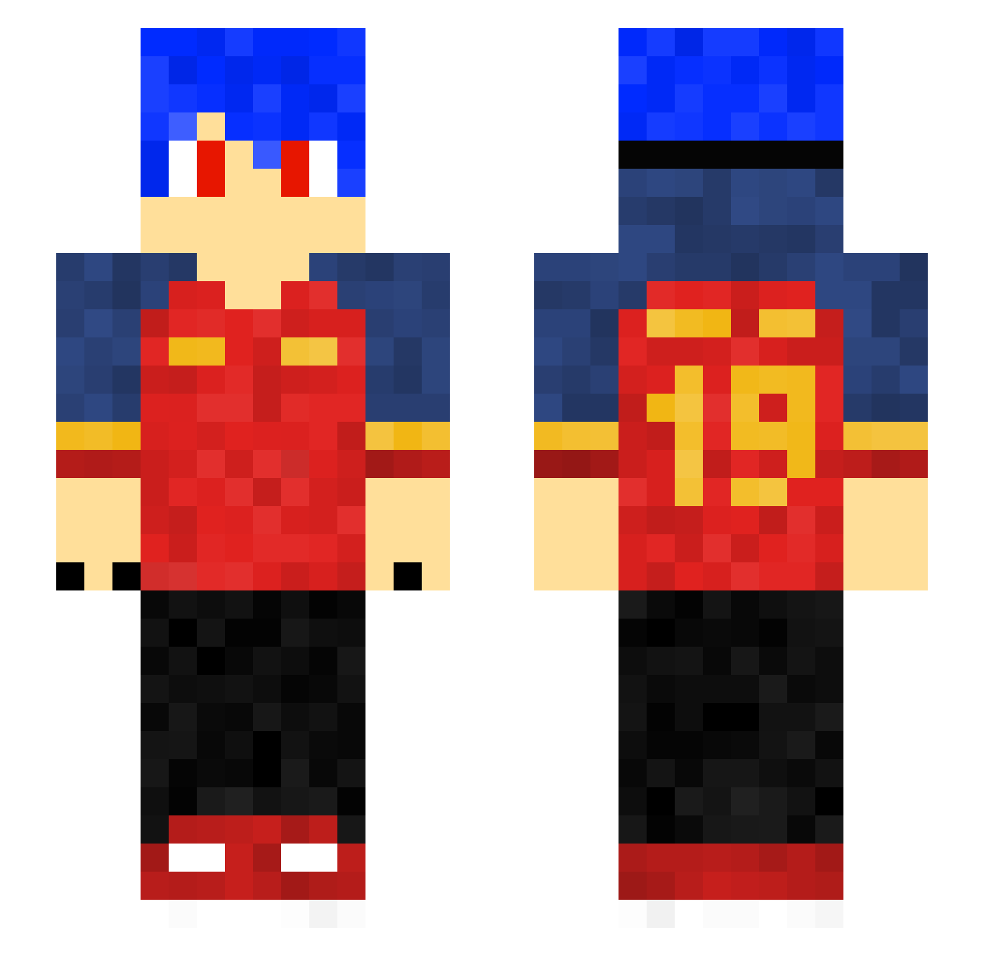 DoodzEric Minecraft skin, front and back view