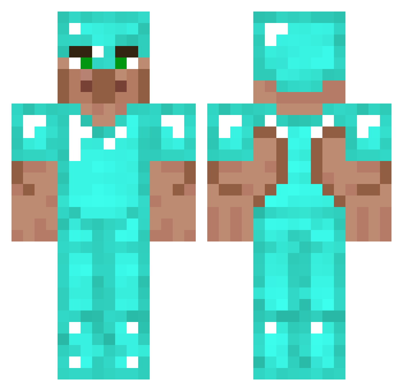 baraksev Minecraft skin, front and back view