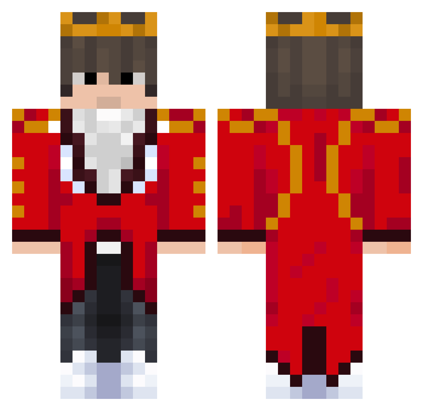 Stagbe Minecraft skin, front and back view