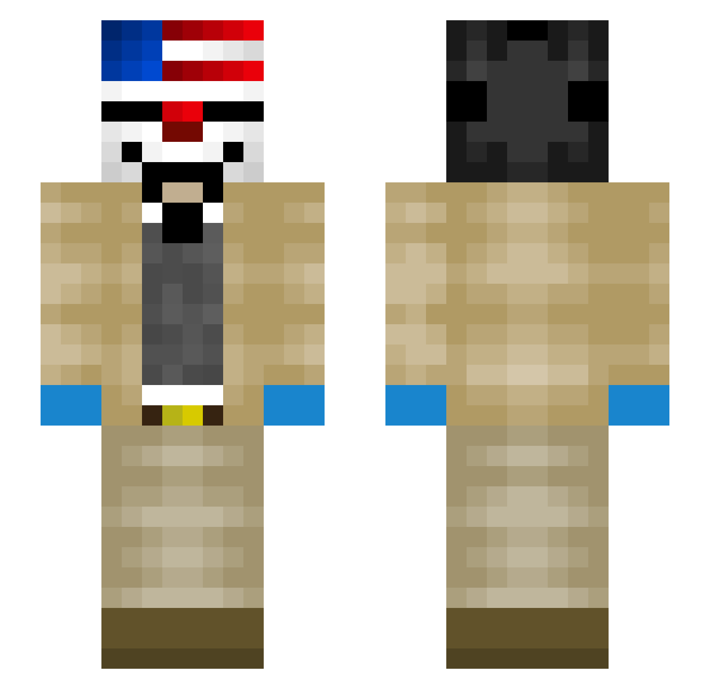 Schluppi666 Minecraft skin, front and back view