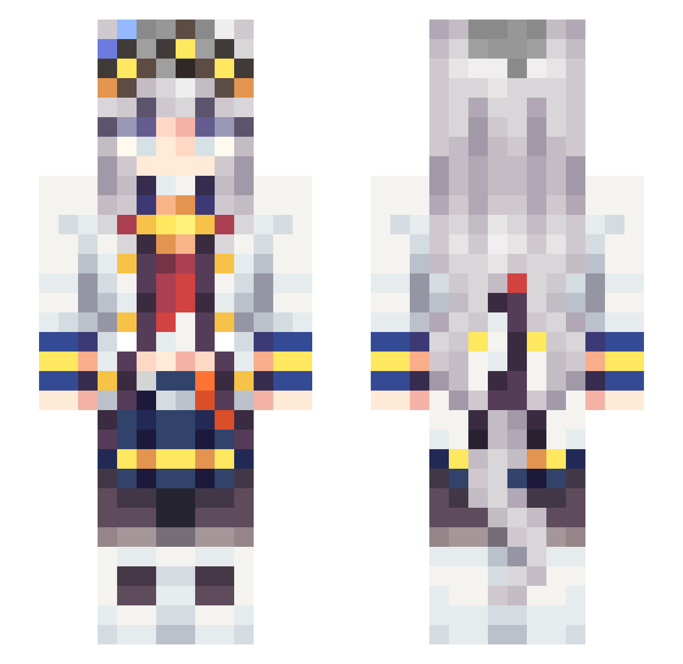 Daanko Minecraft skin, front and back view