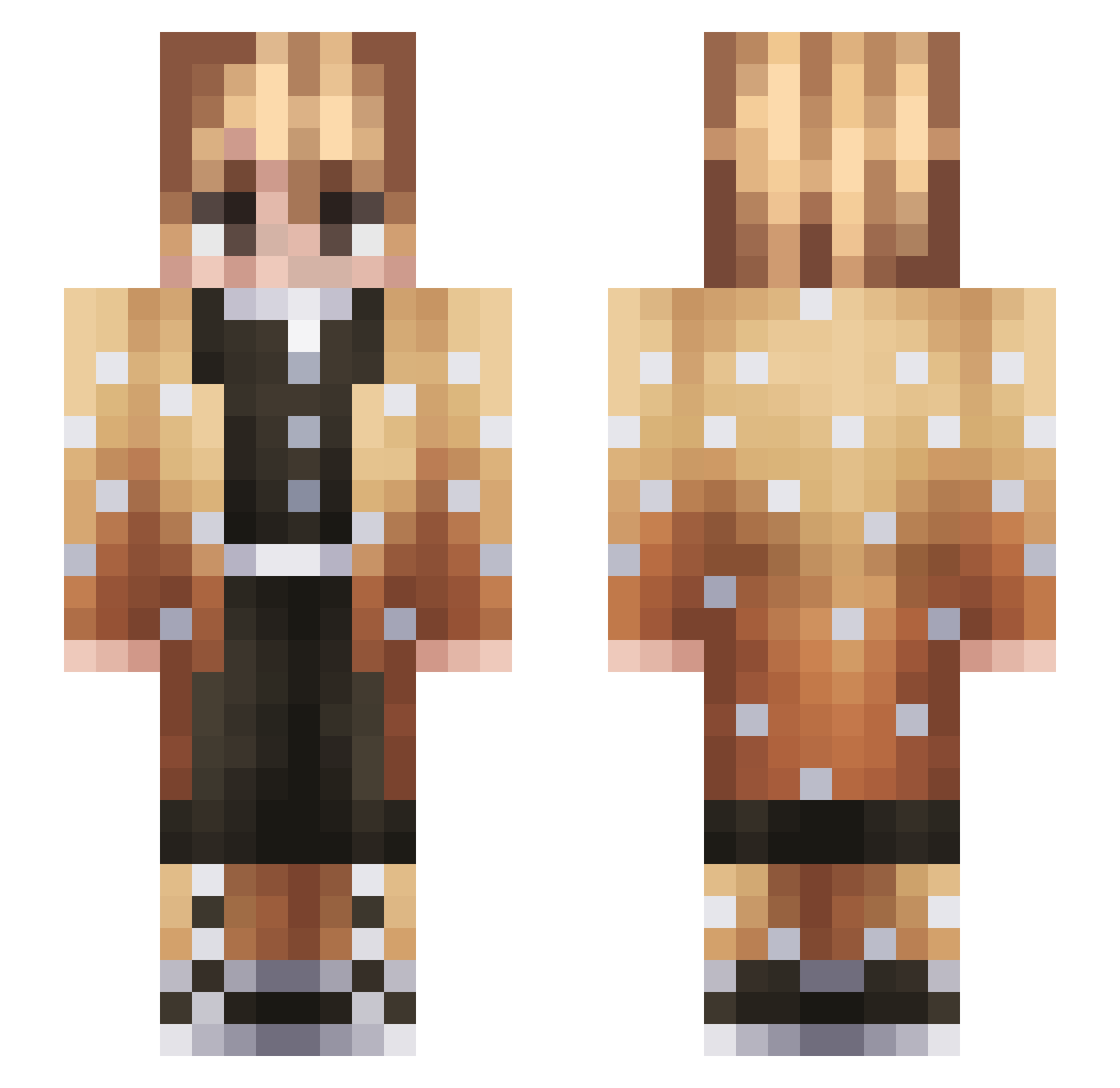Akitochi Minecraft skin, front and back view