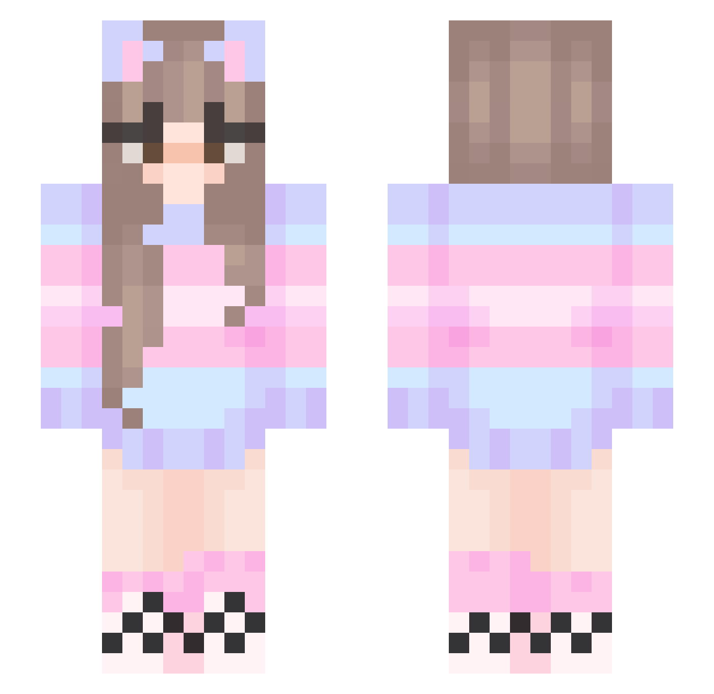_Eliana_ Minecraft skin, front and back view