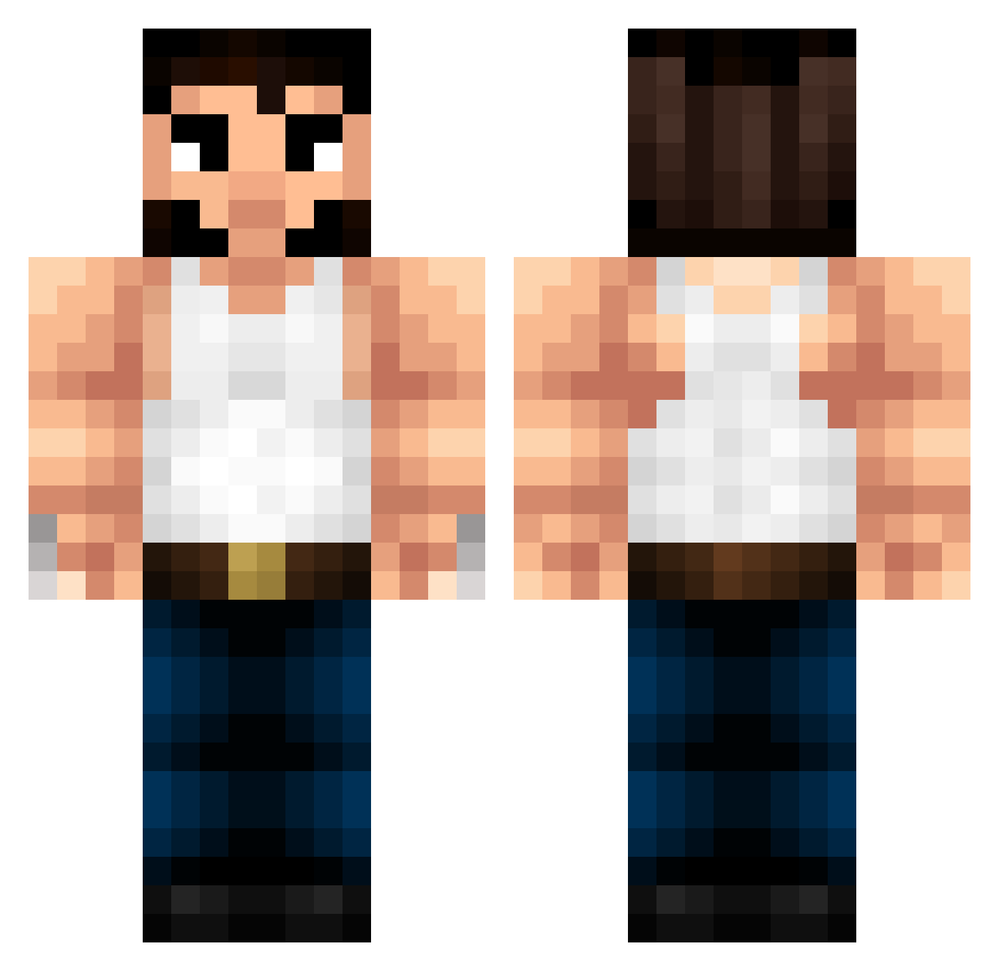 LoganNotSanders Minecraft skin, front and back view