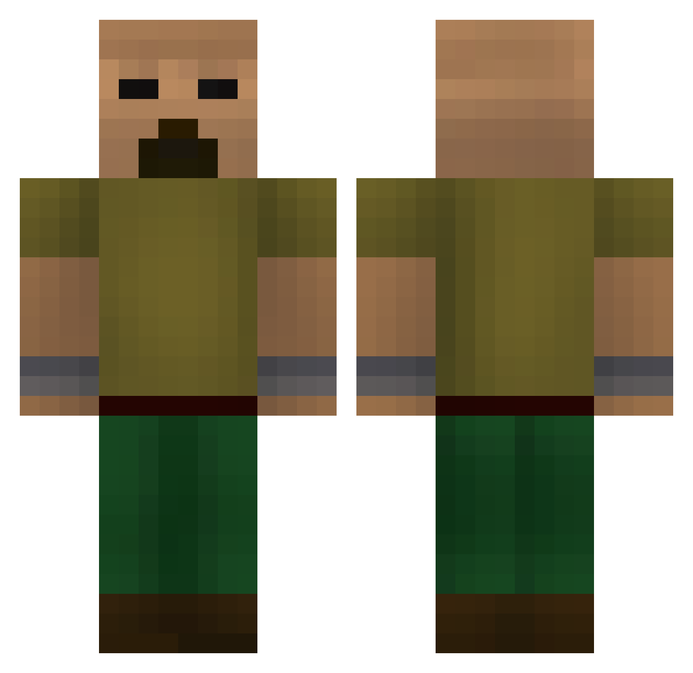 CashOP Minecraft skin, front and back view