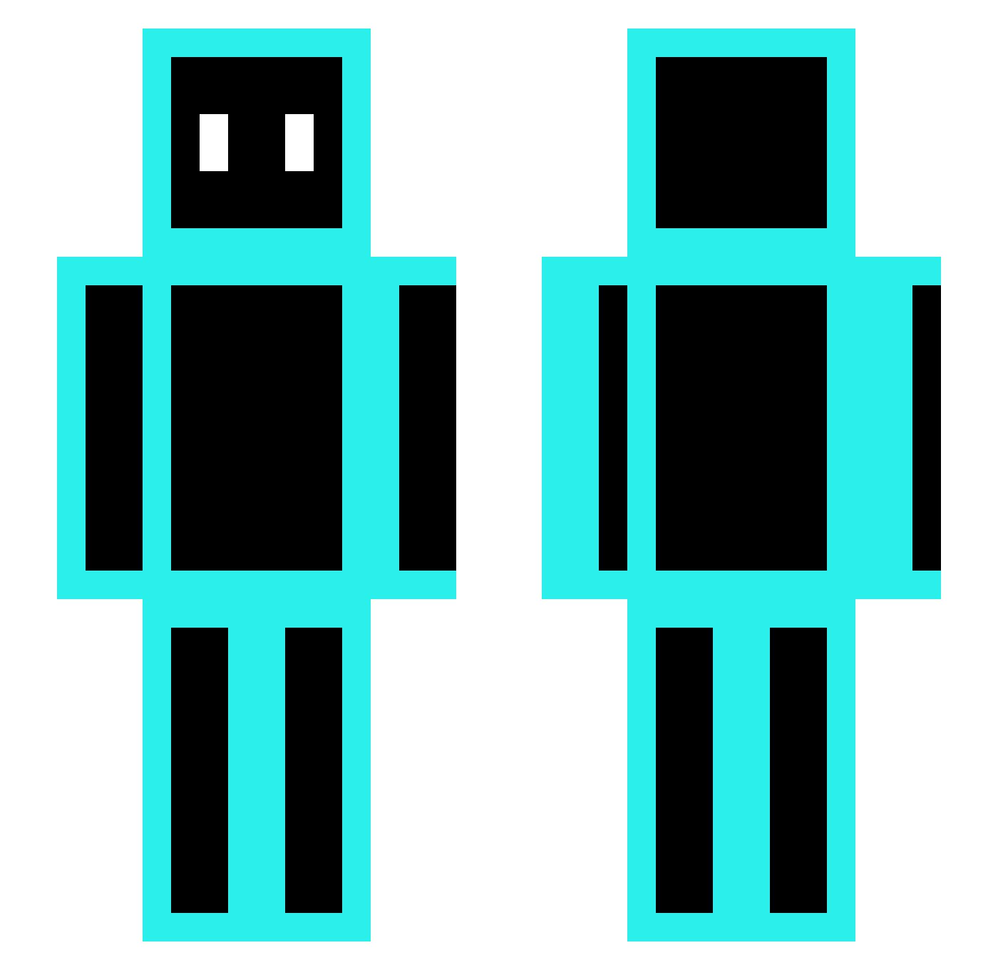 Ghonkl Minecraft skin, front and back view