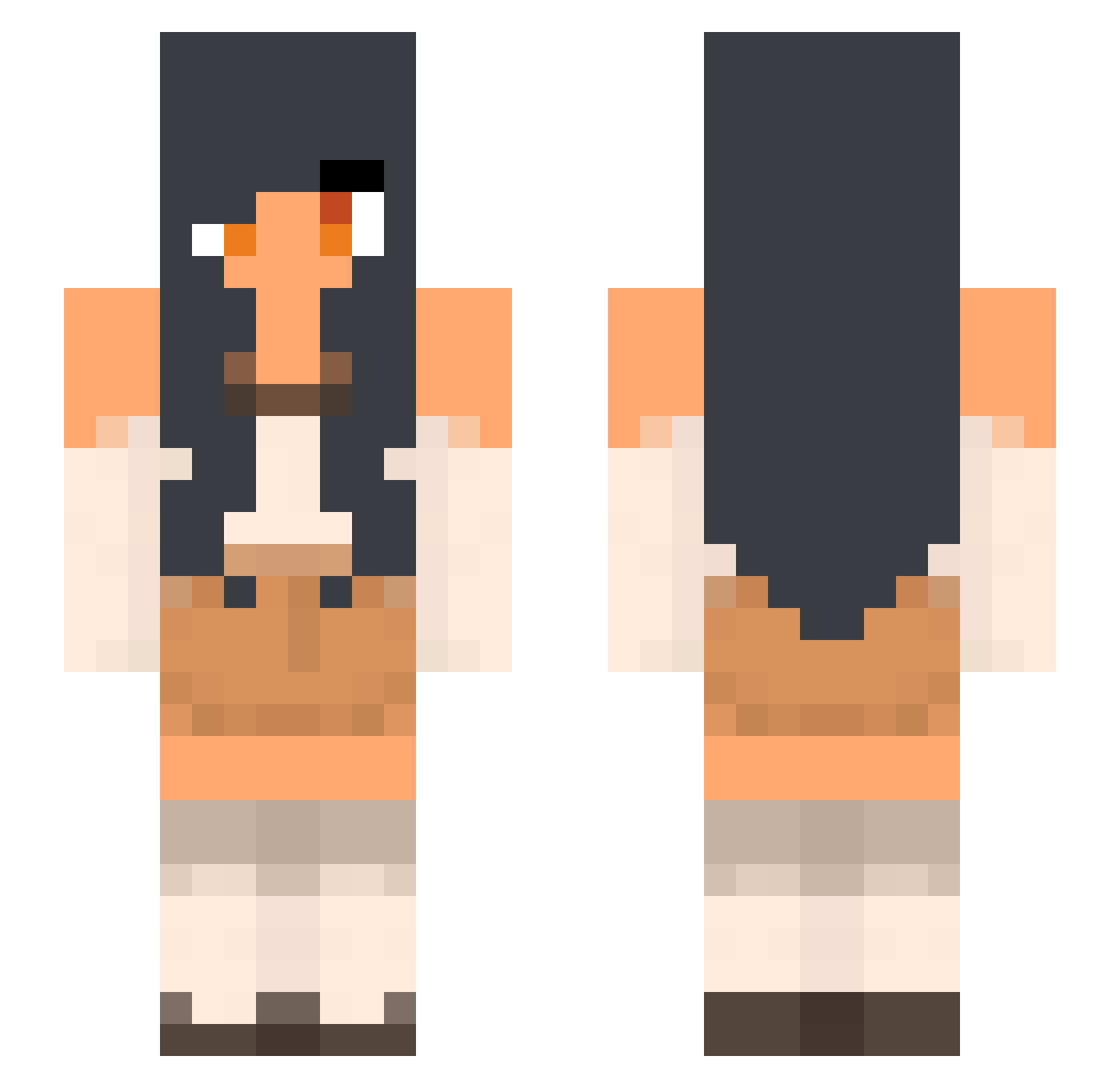Space_Piglet_ Minecraft skin, front and back view