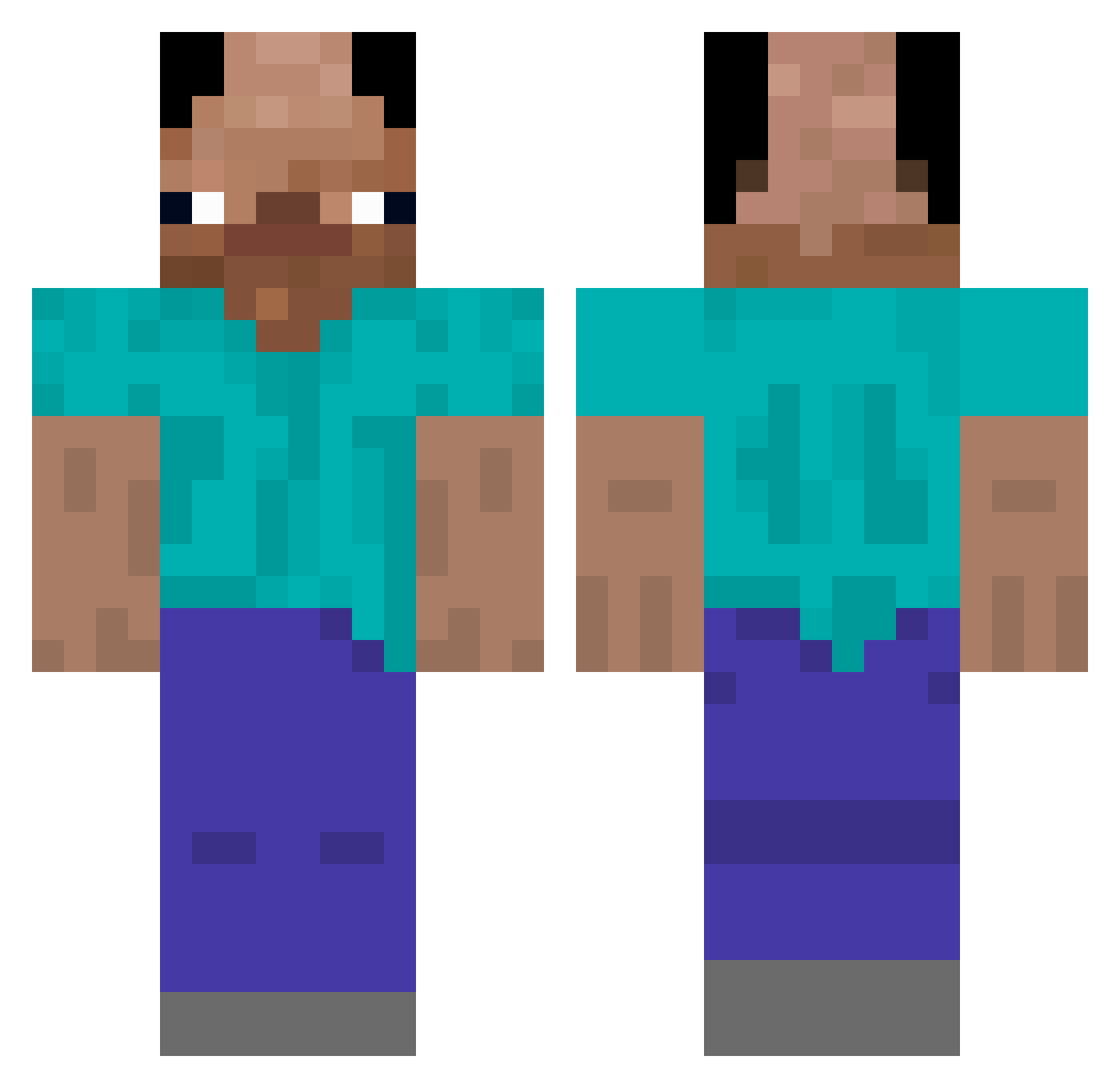 ya_puknul Minecraft skin, front and back view