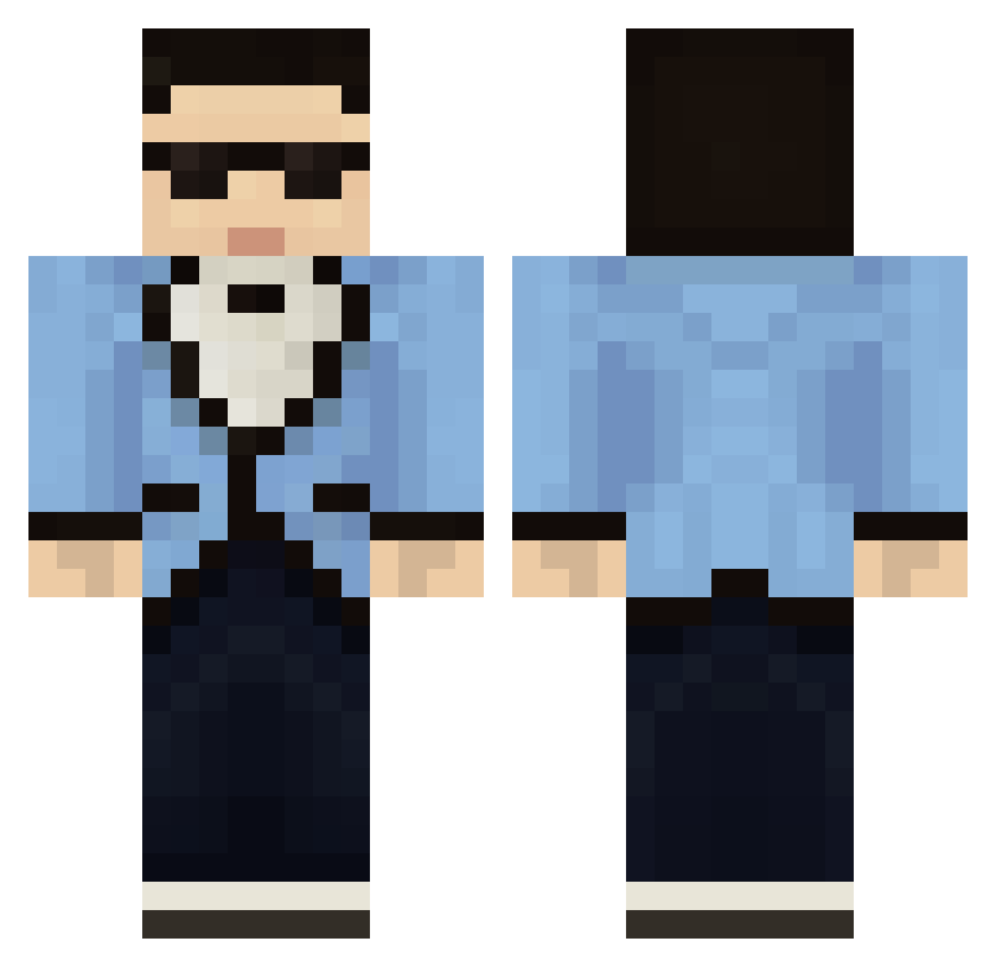 devotedemu Minecraft skin, front and back view